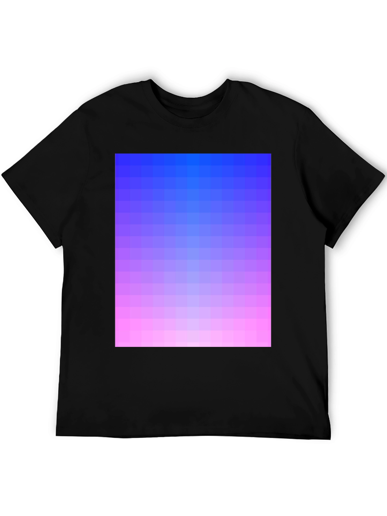 Black Gradient Pixel Art T-Shirt - Stylish Casual Wear view 5
