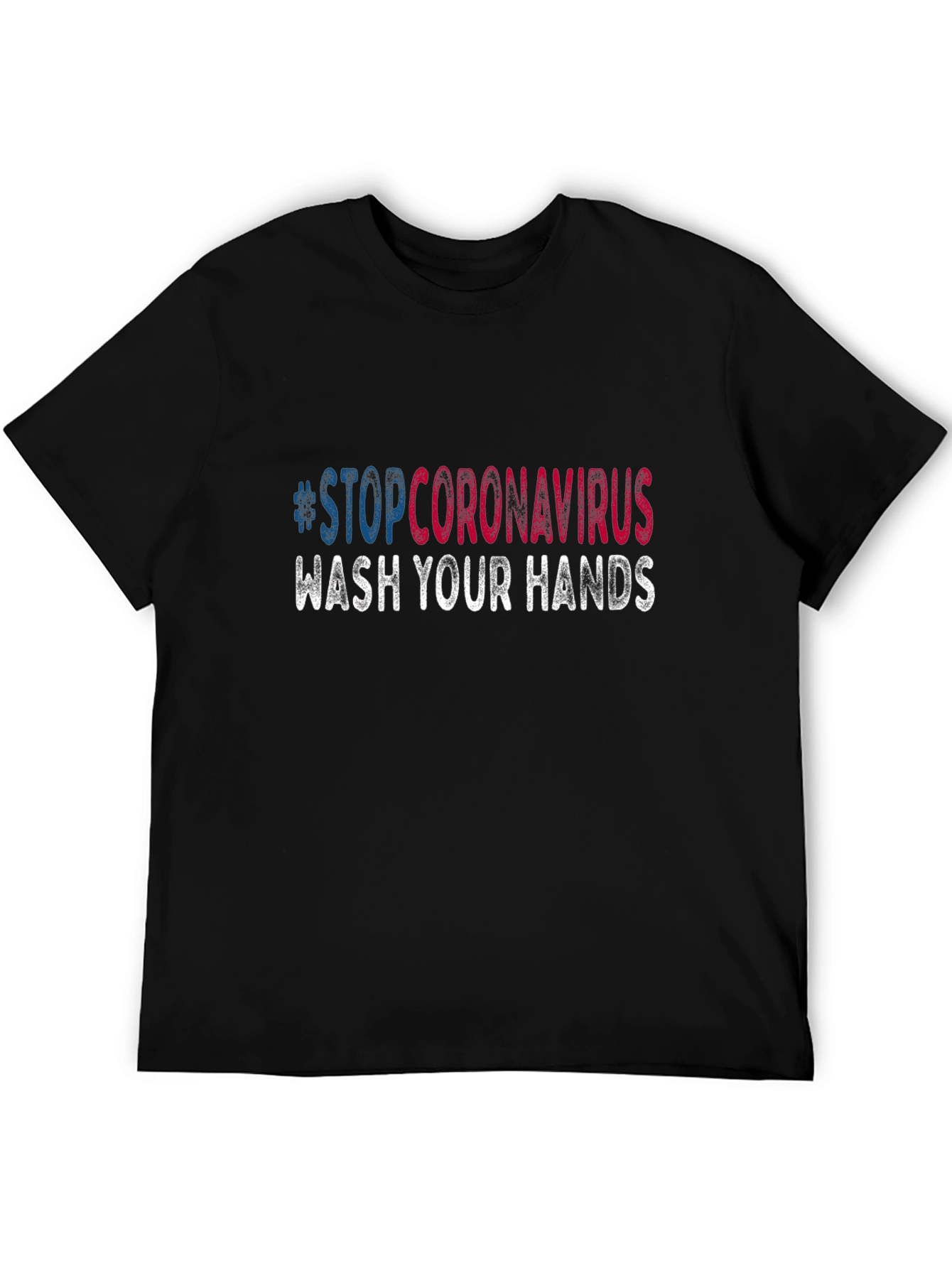 Black Stop Coronavirus Wash Your Hands T-Shirt view 5