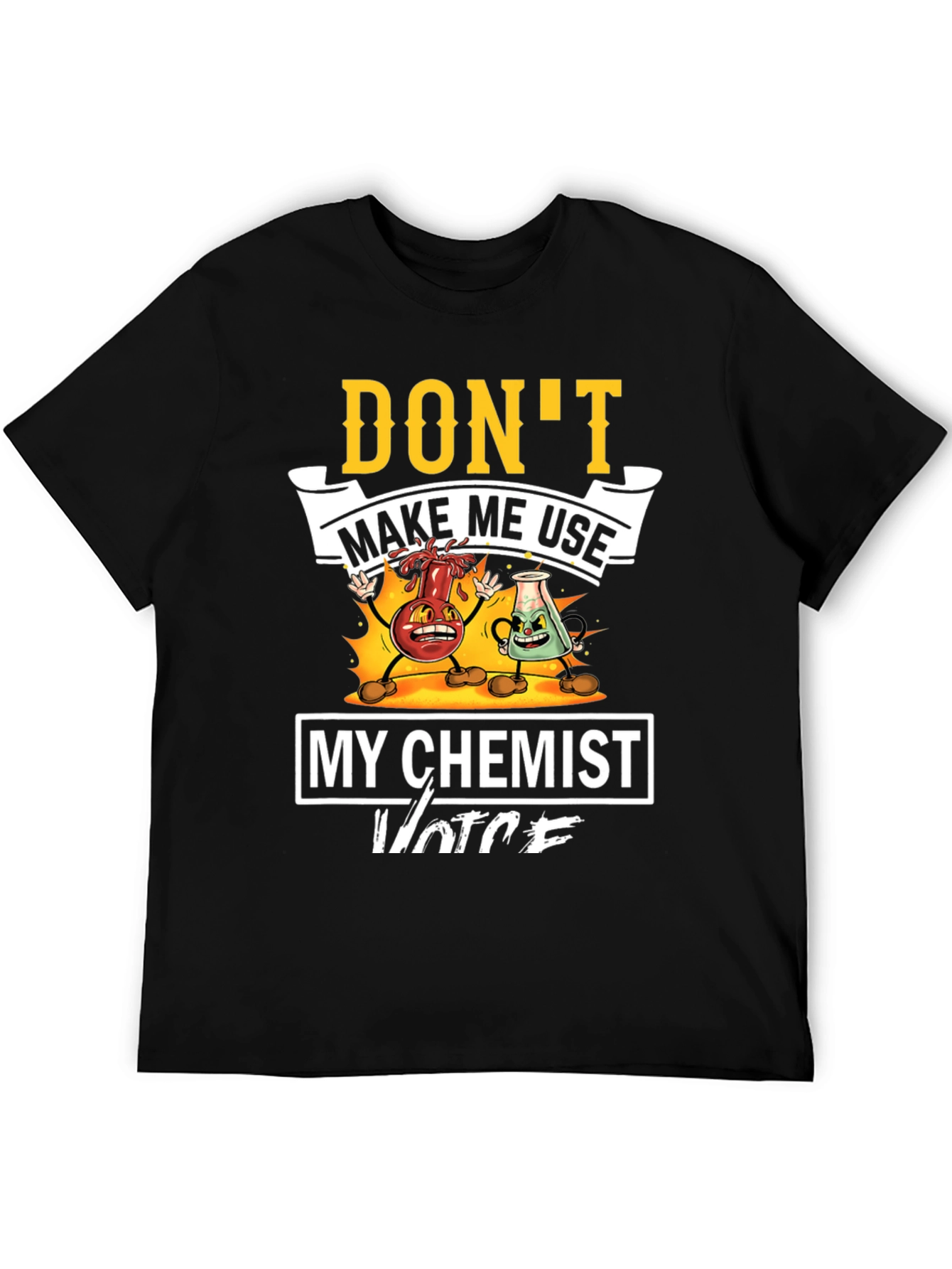 Black Funny Chemist Voice Graphic T-Shirt view 5