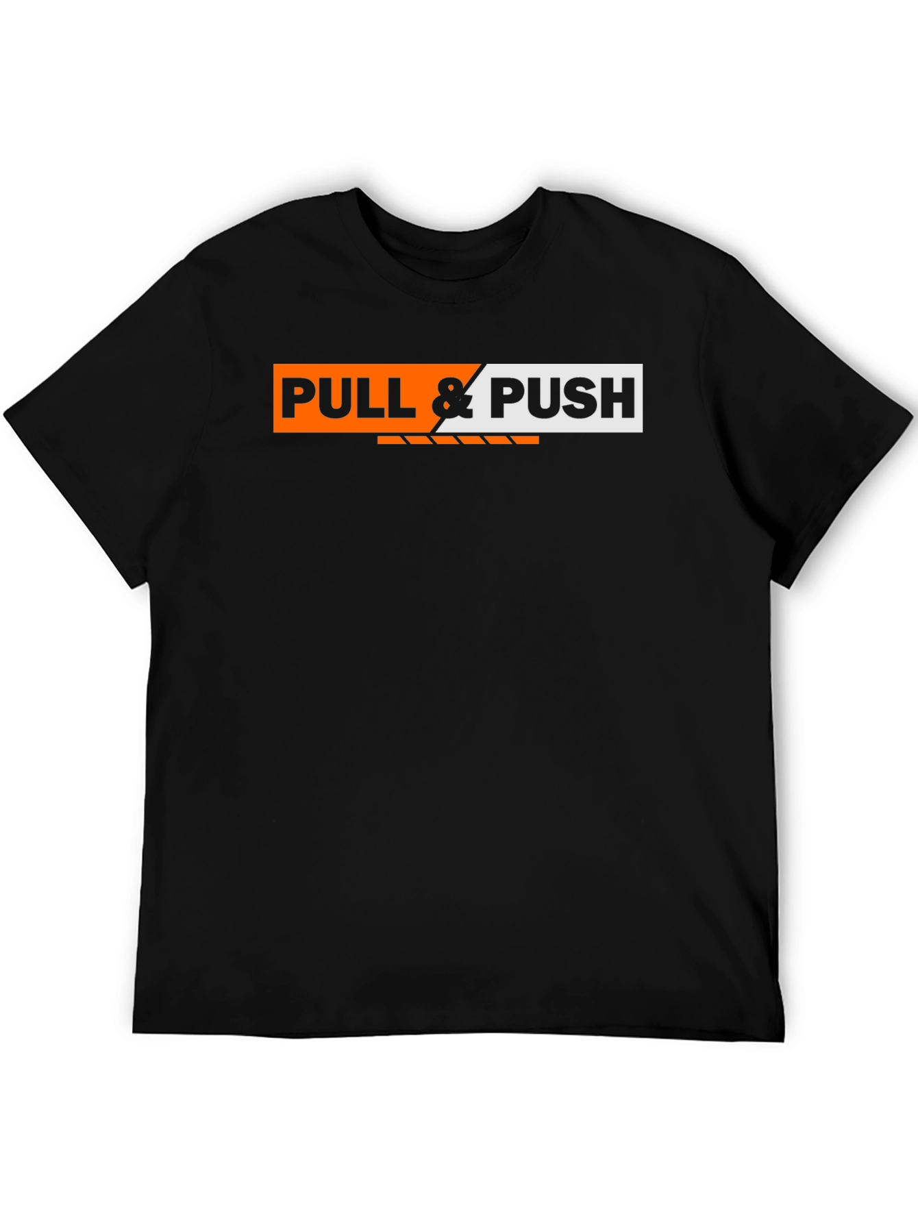 Black Pull & Push Graphic Tee - Black Cotton T-Shirt view 5