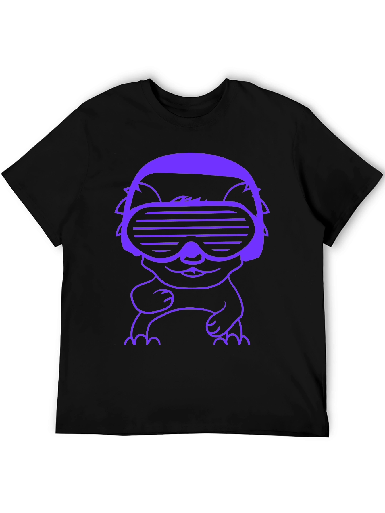 Black Cyberpunk Cat T-Shirt - Retro Gamer Style view 5