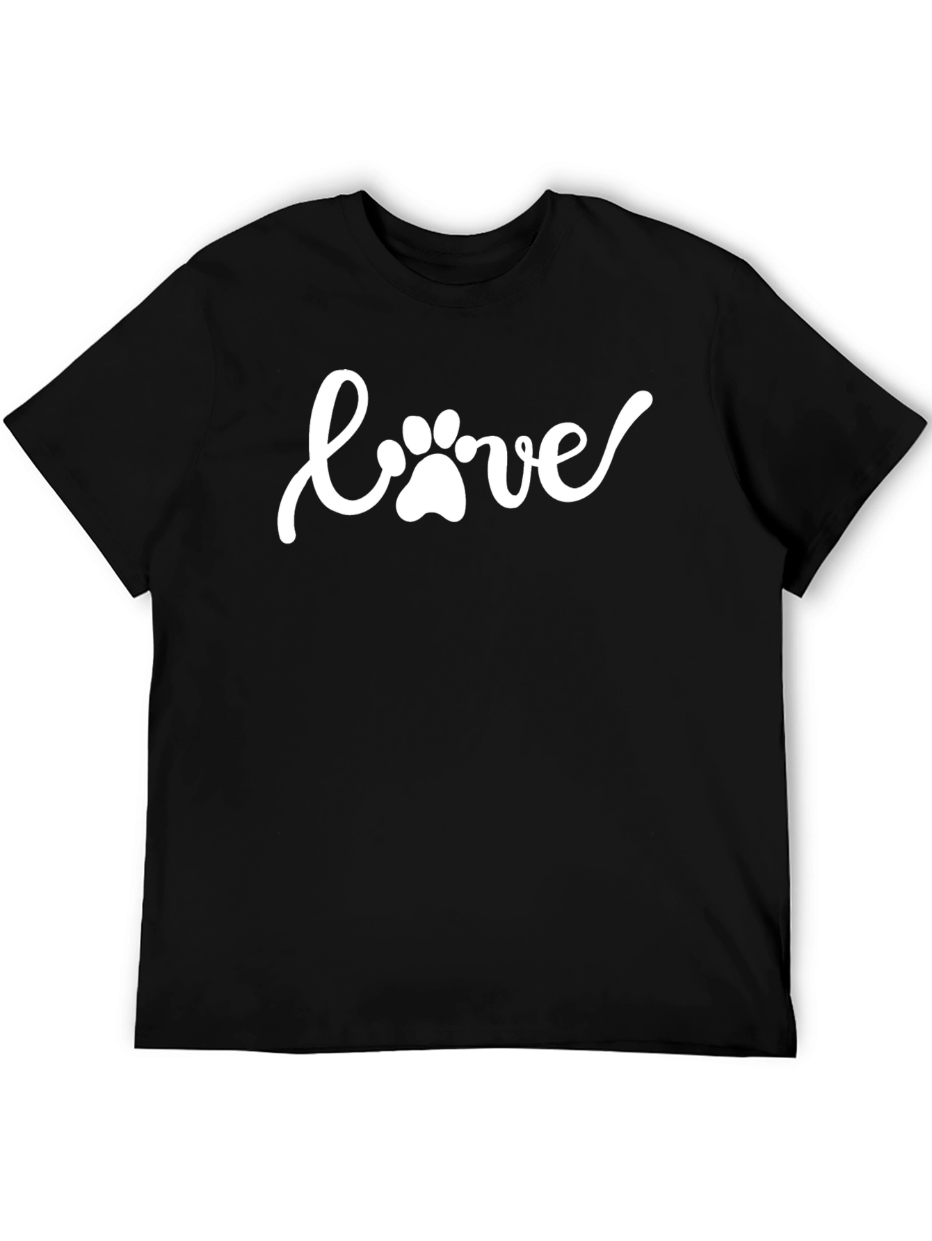 Black Paw Print Love T-Shirt - Stylish Pet Lover Tee view 5