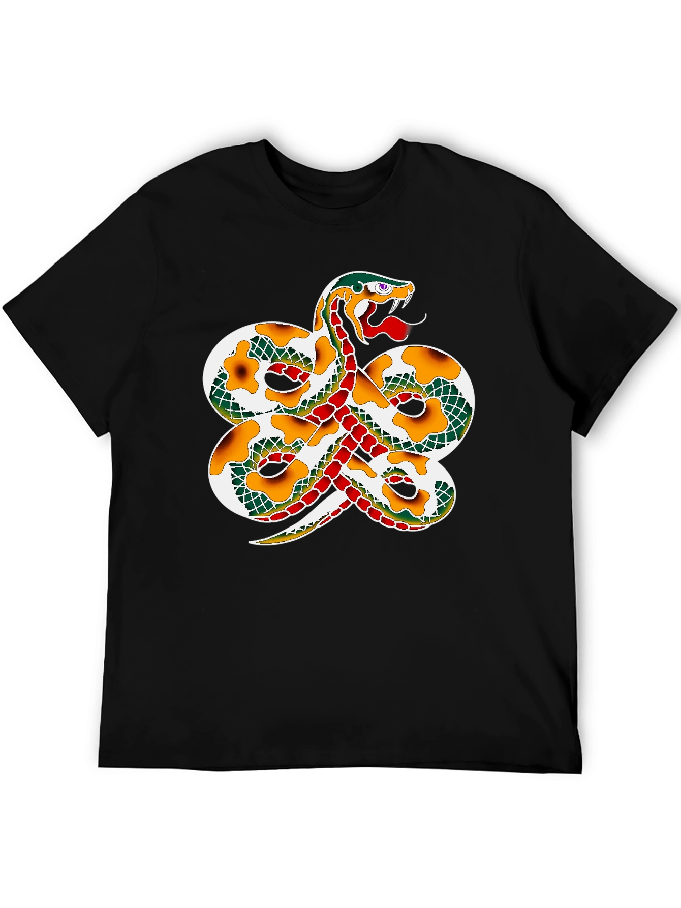 Black Snake Graphic Print T-Shirt - Black view 5