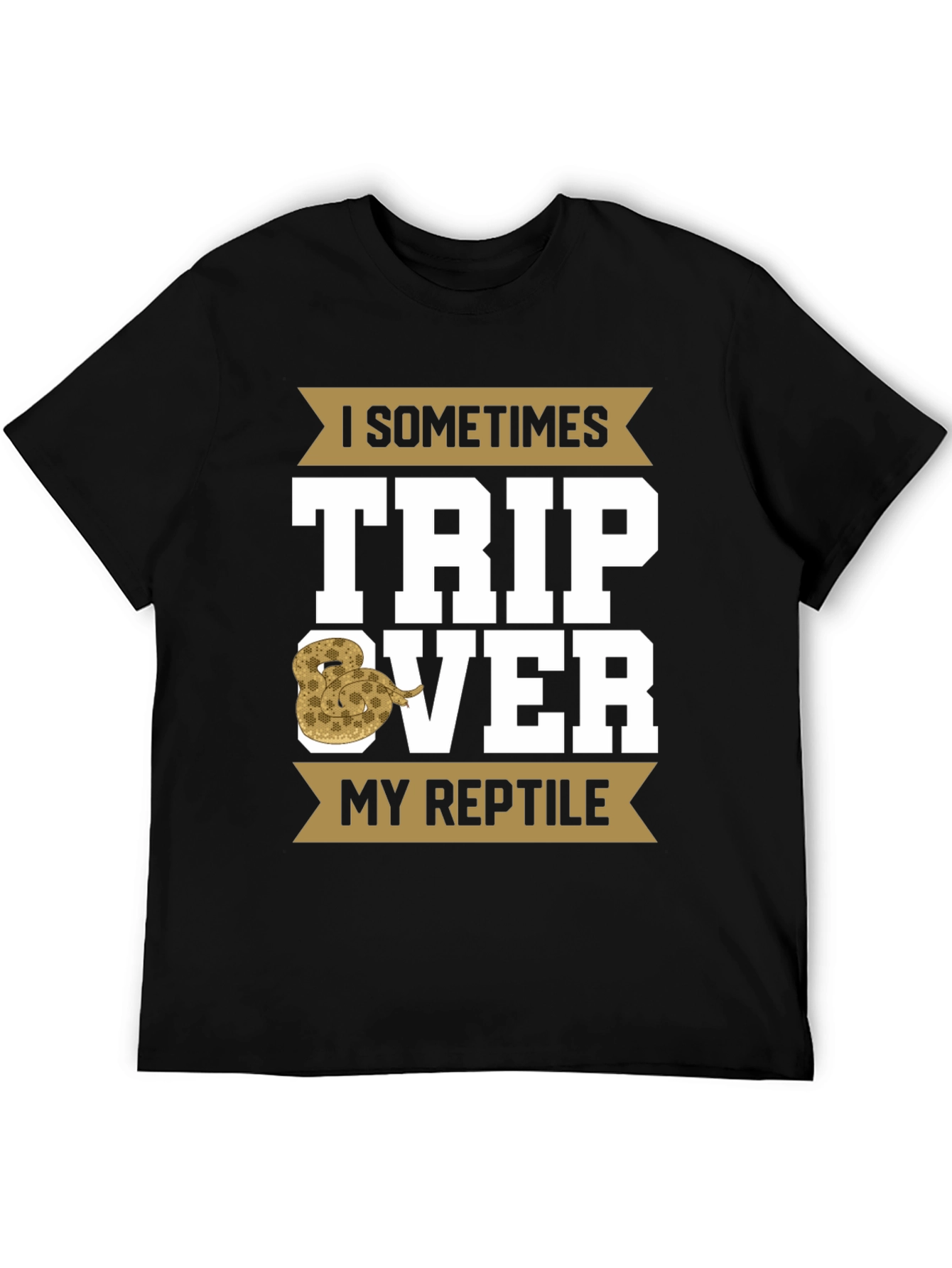 Black I Sometimes Trip Over My Reptile T-Shirt view 5