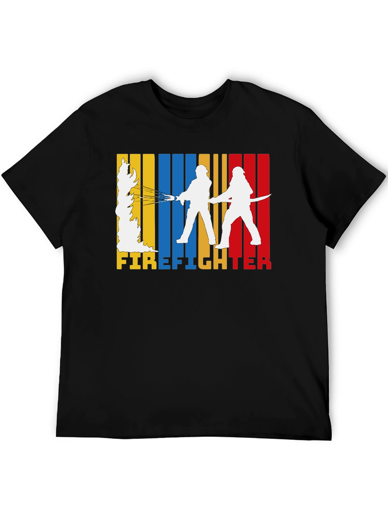 Black Firefighter Graphic Tee - Black view 5