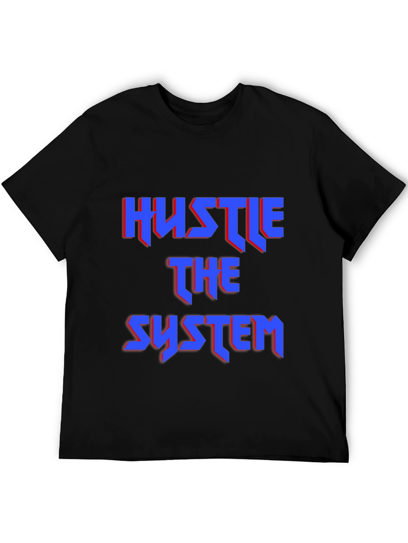 Black Hustle the System Graphic Tee - Bold Statement Shirt view 5
