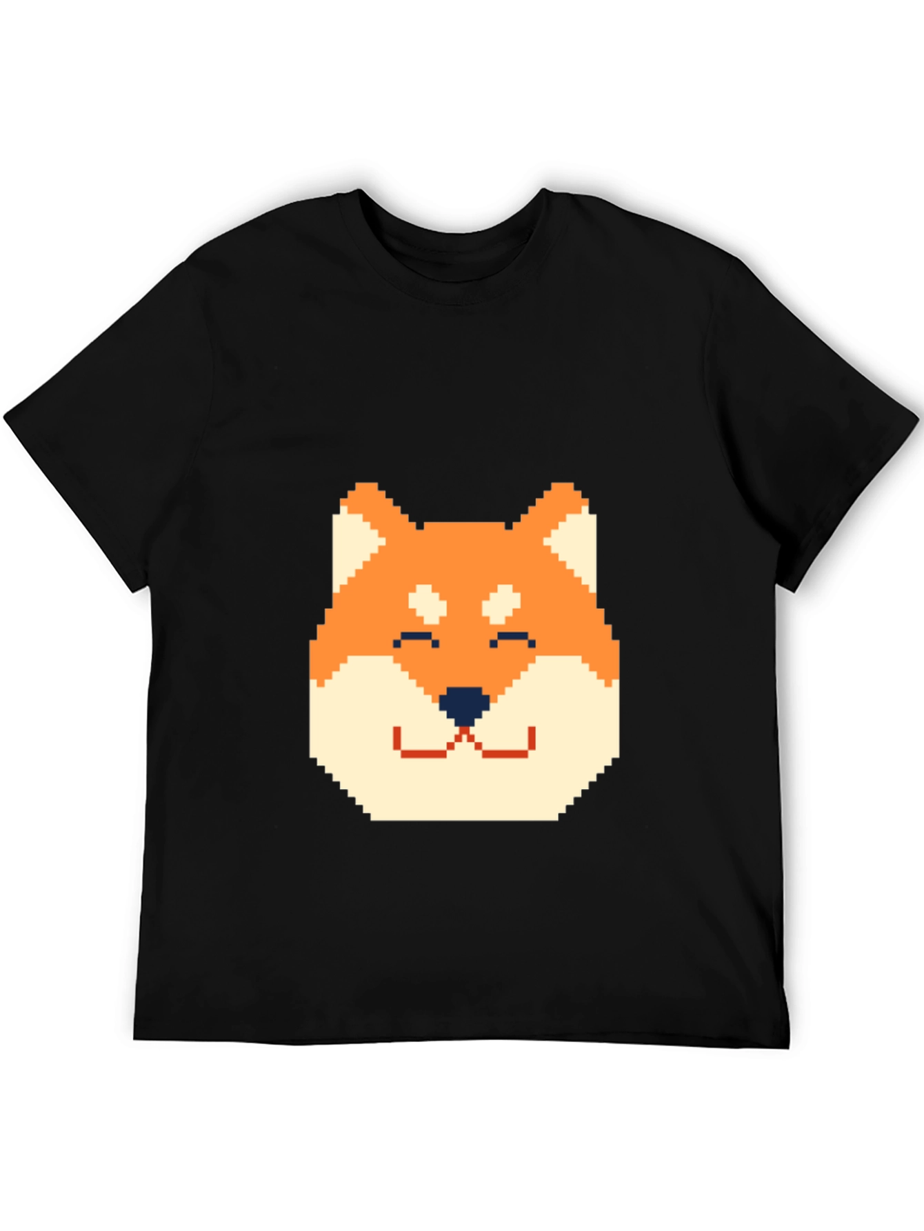 Black Pixel Doge Head T-Shirt - Black view 5