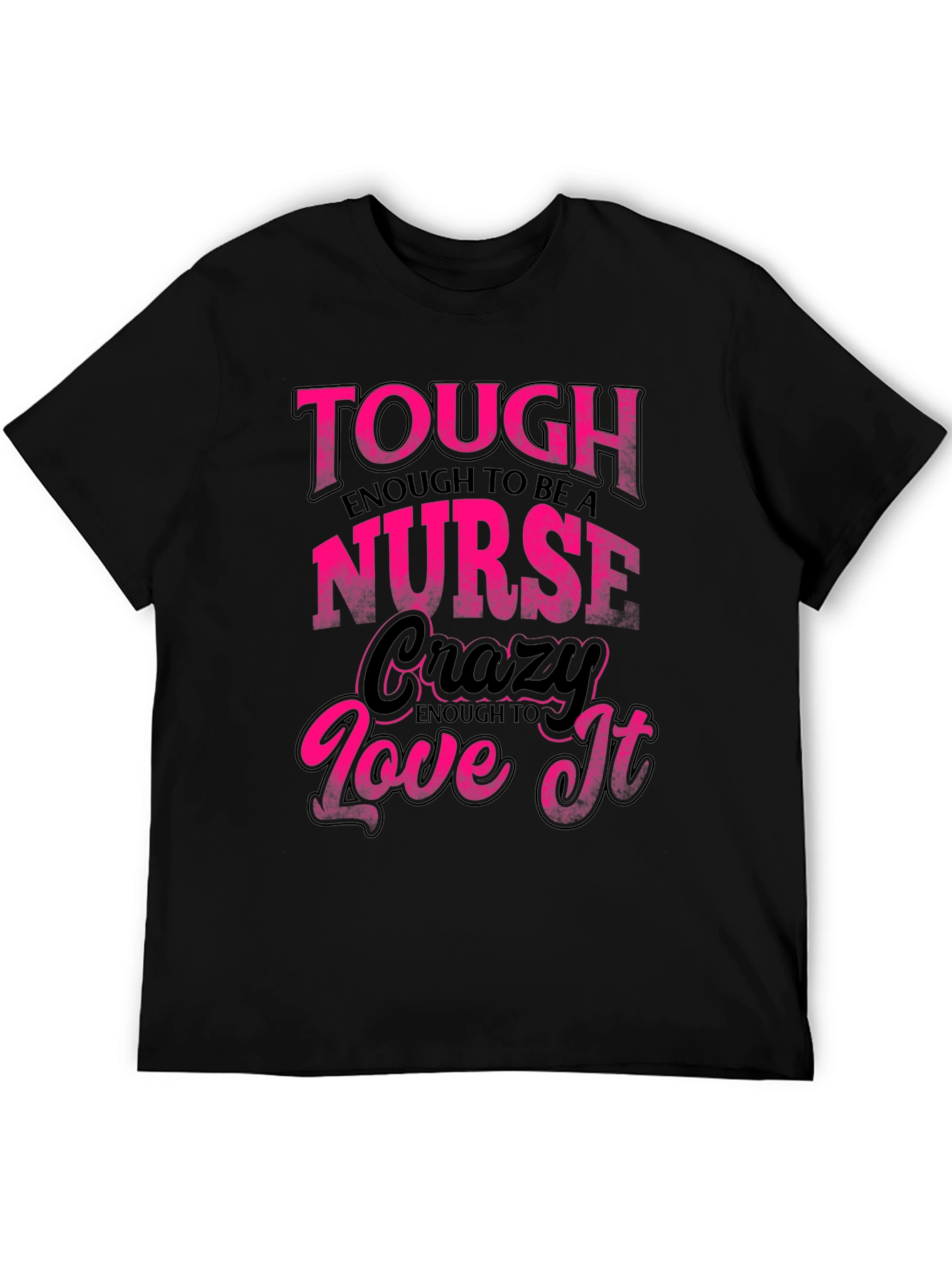 Black Tough Enough Nurse Black Graphic Tee view 5