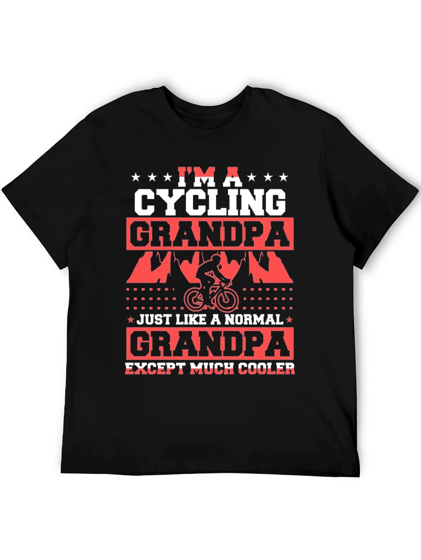 Black Cycling Grandpa T-Shirt - Cool Grandpa Tee view 5