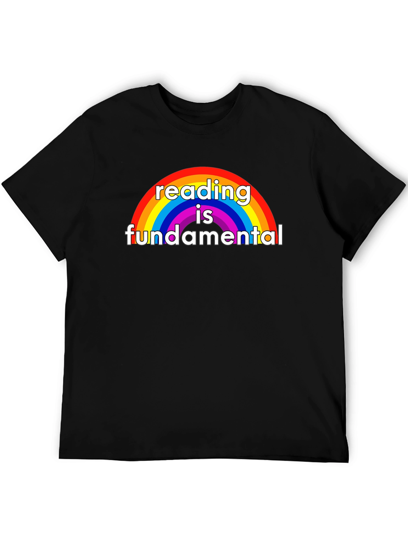 Black Reading is Fundamental Rainbow Graphic Tee view 5