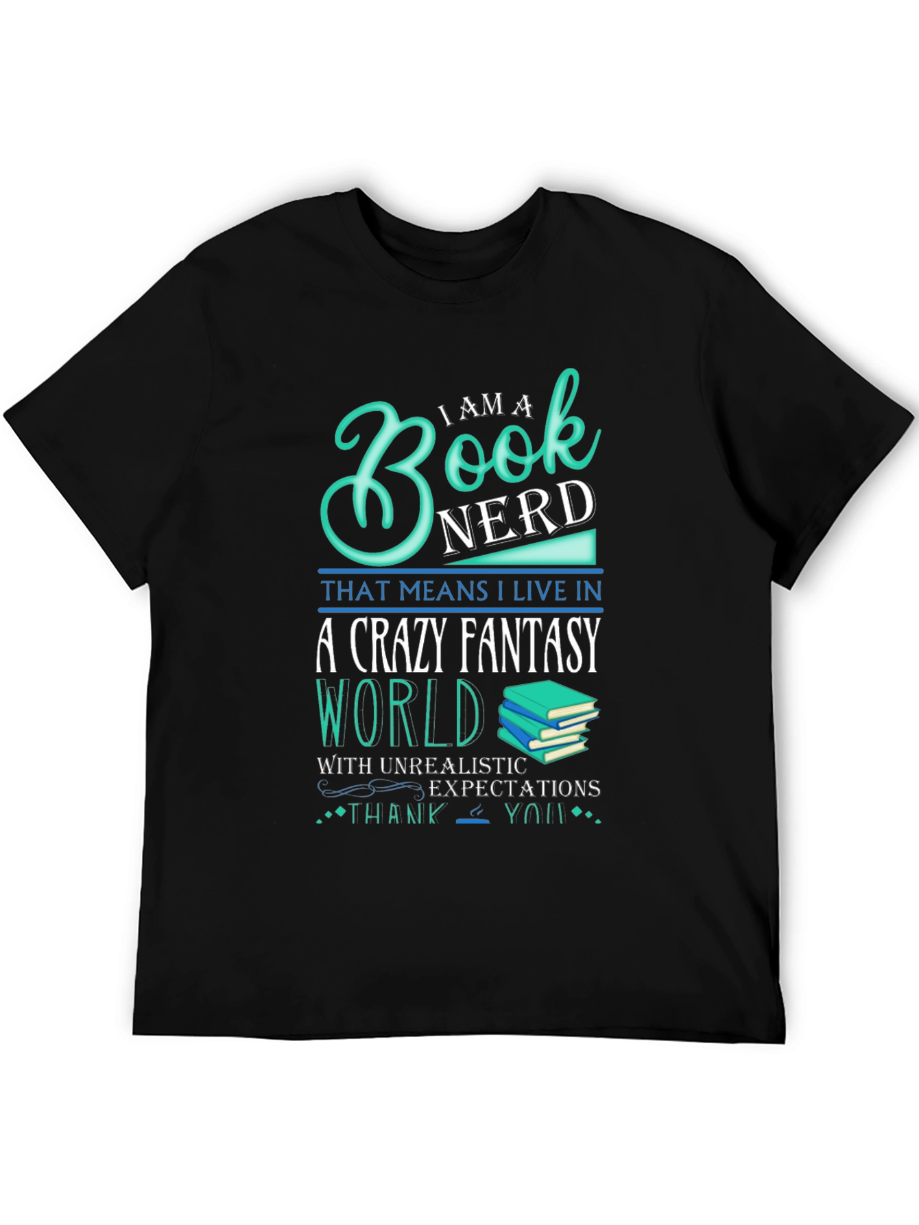Black Book Nerd Crazy Fantasy World T-Shirt view 5