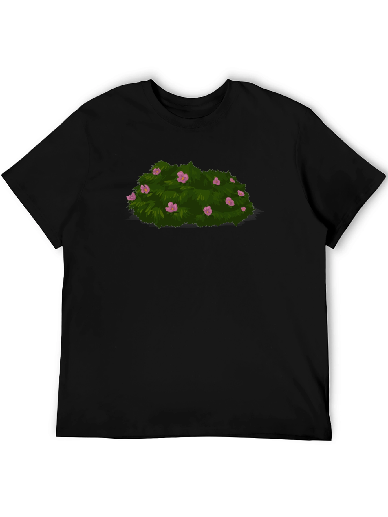 Black Bush With Flowers Graphic Tee - Stylish Casual Wear view 5