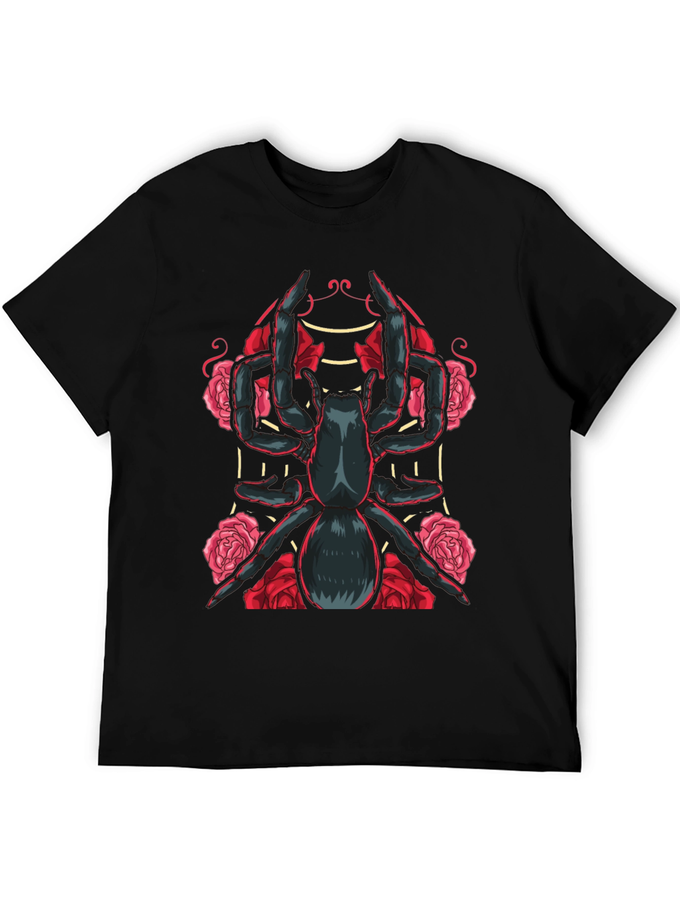 Black Spider & Roses Graphic T-Shirt - Dark Aesthetic view 5