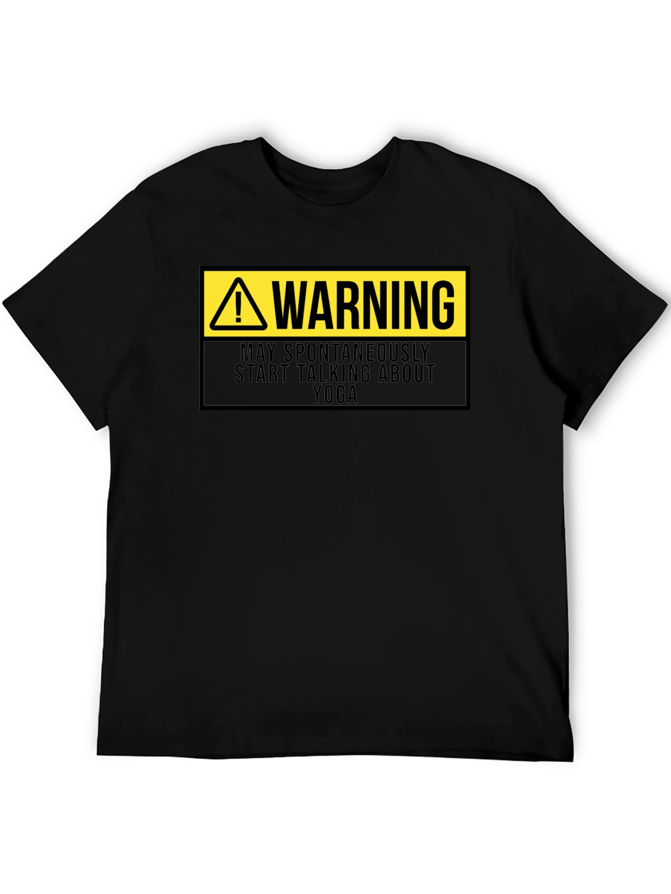 Black Warning: May Spontaneously Talk Yoga T-Shirt view 5