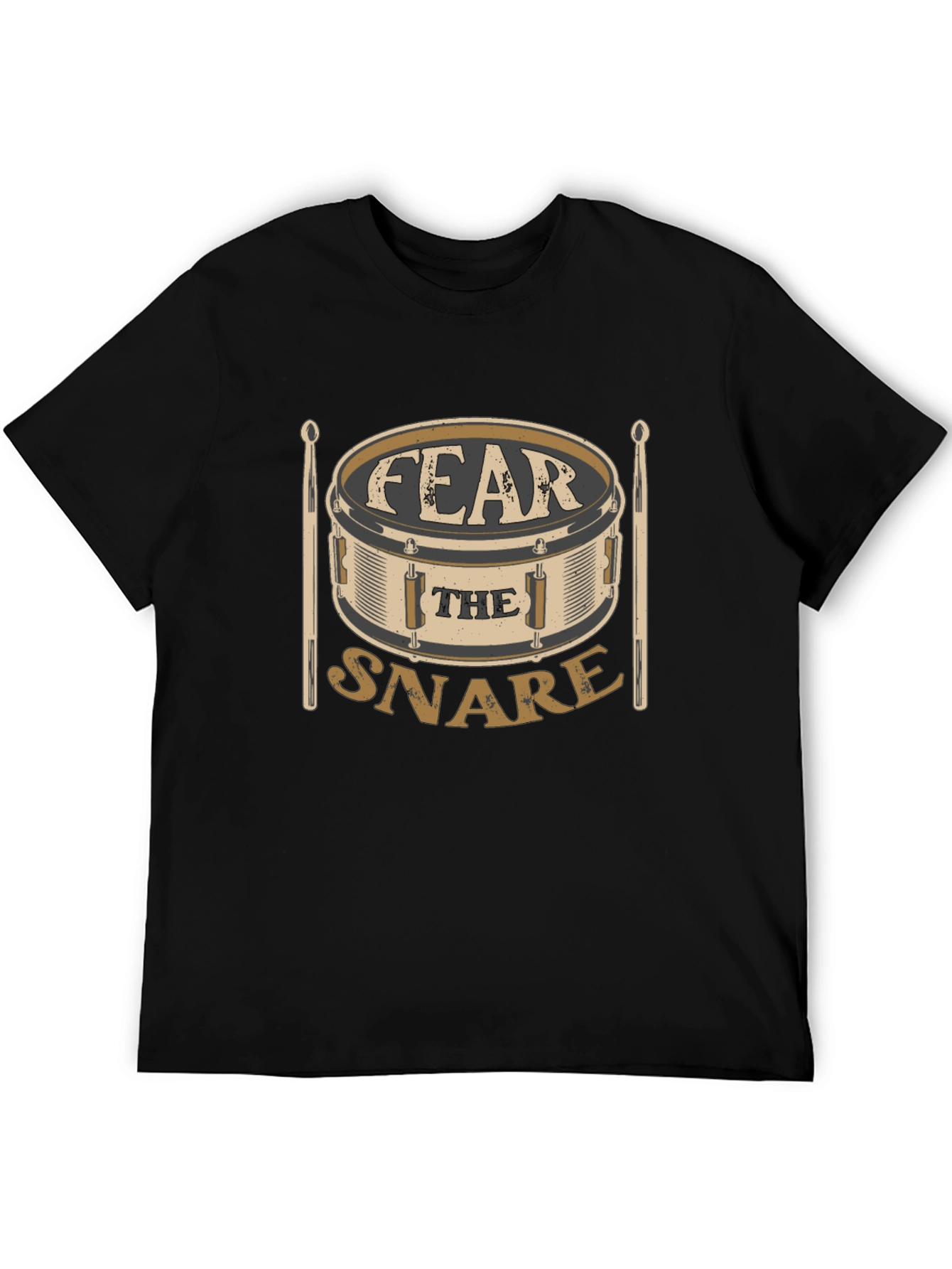 Black Fear the Snare T-Shirt - Drummer Gift view 5