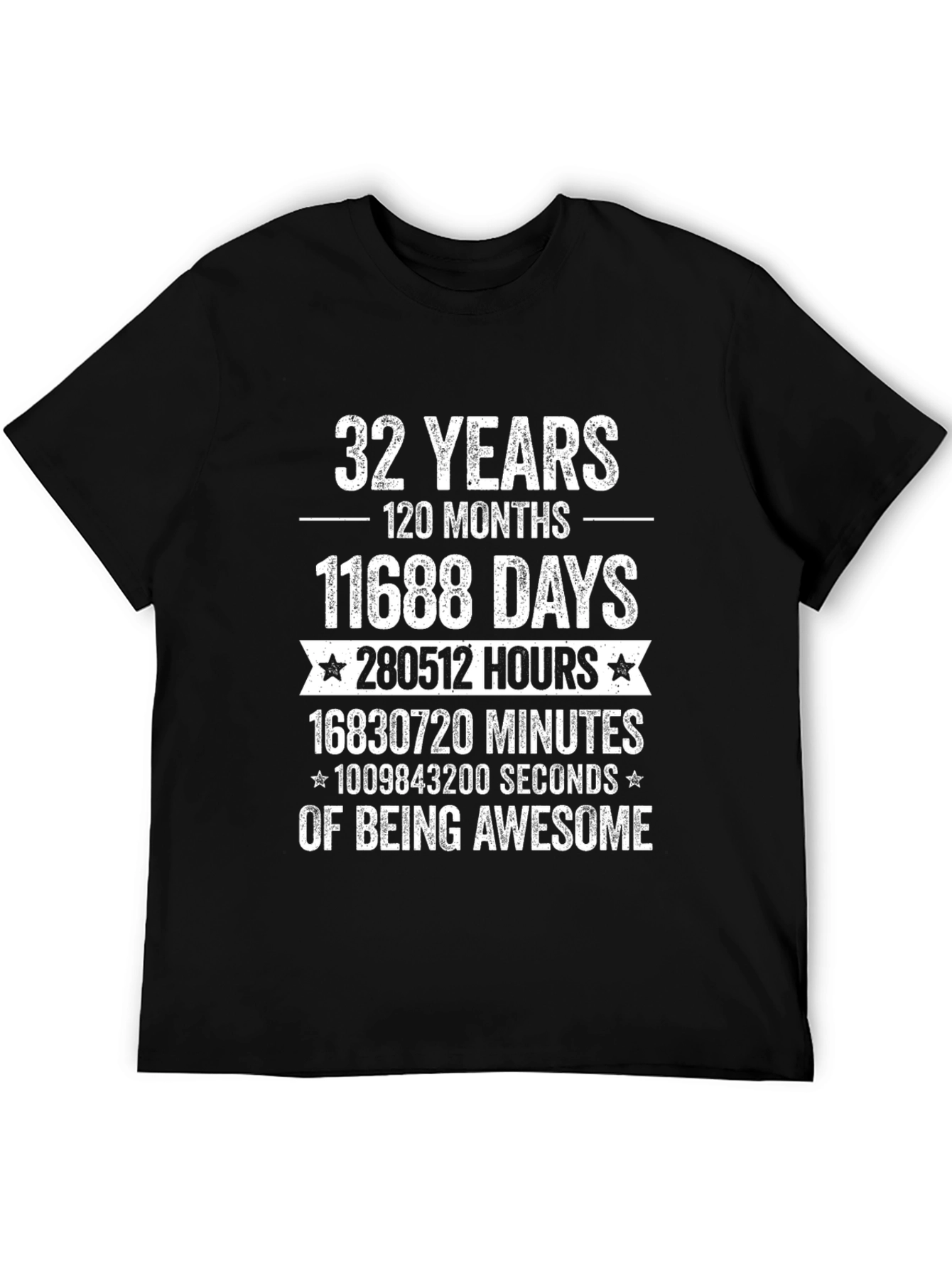Black 32 Years Of Being Awesome Graphic Tee view 5
