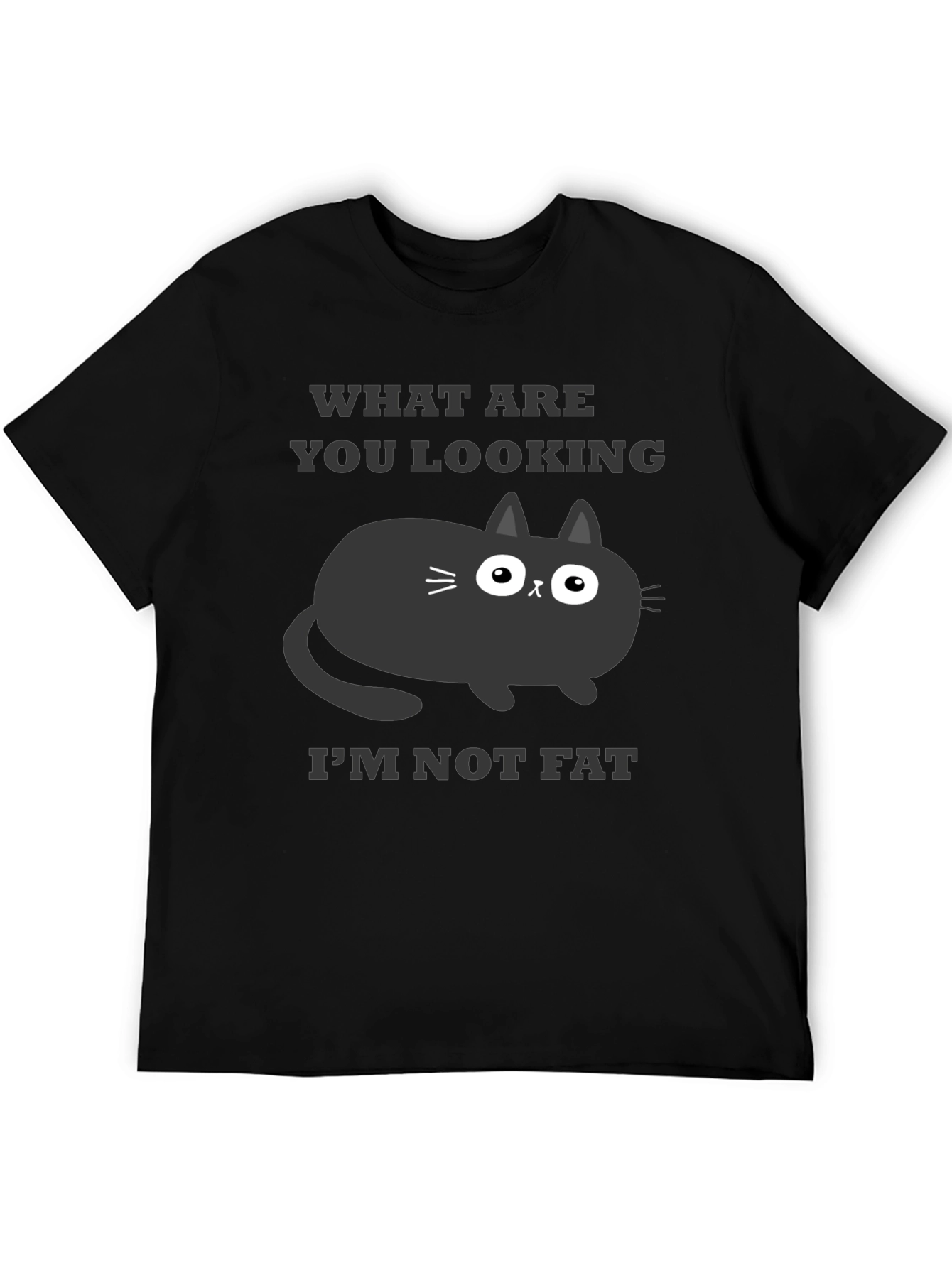 Black Funny Cat T-Shirt - What Are You Looking At? view 5