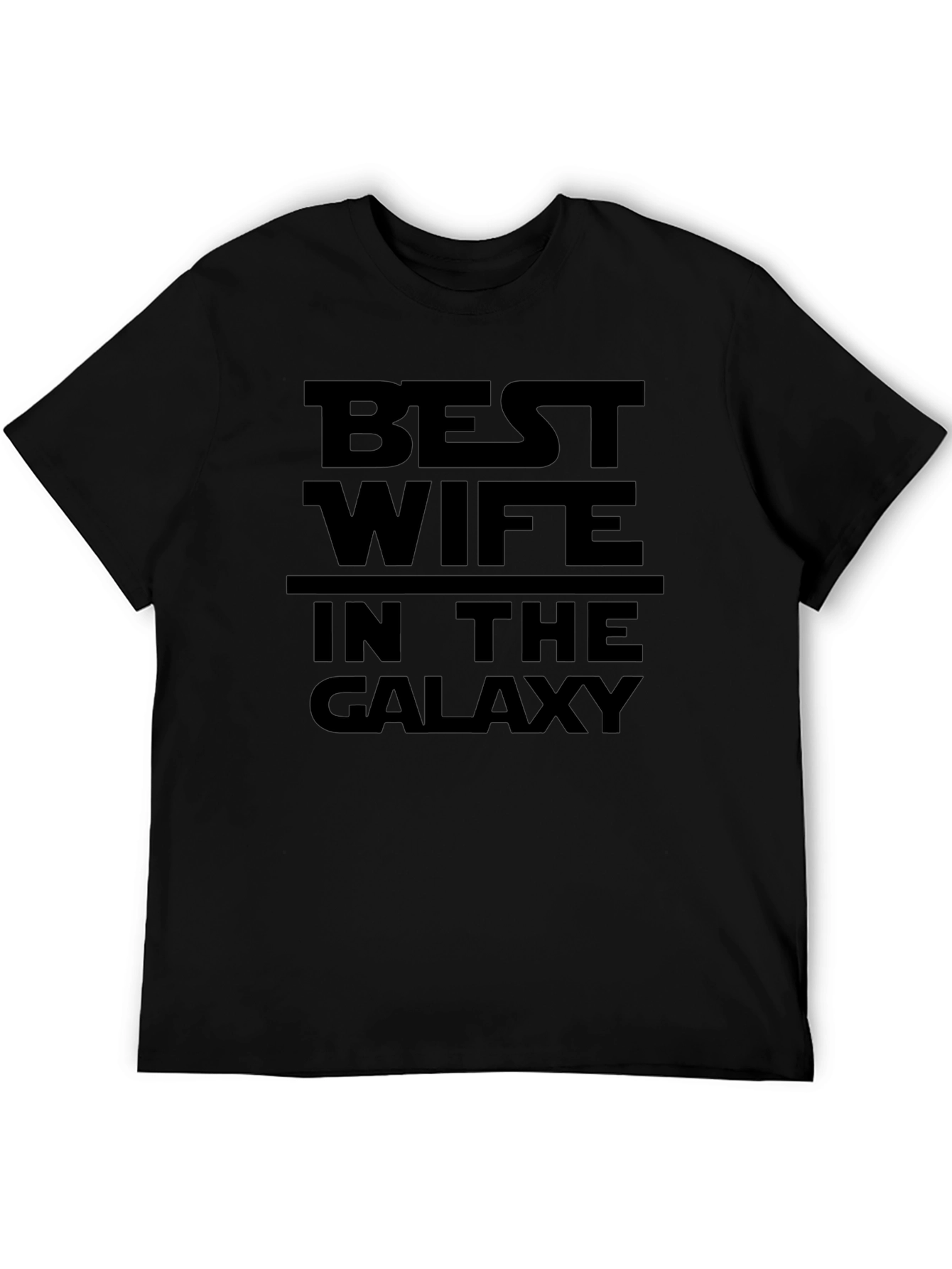Black Best Wife in the Galaxy Black T-Shirt view 5
