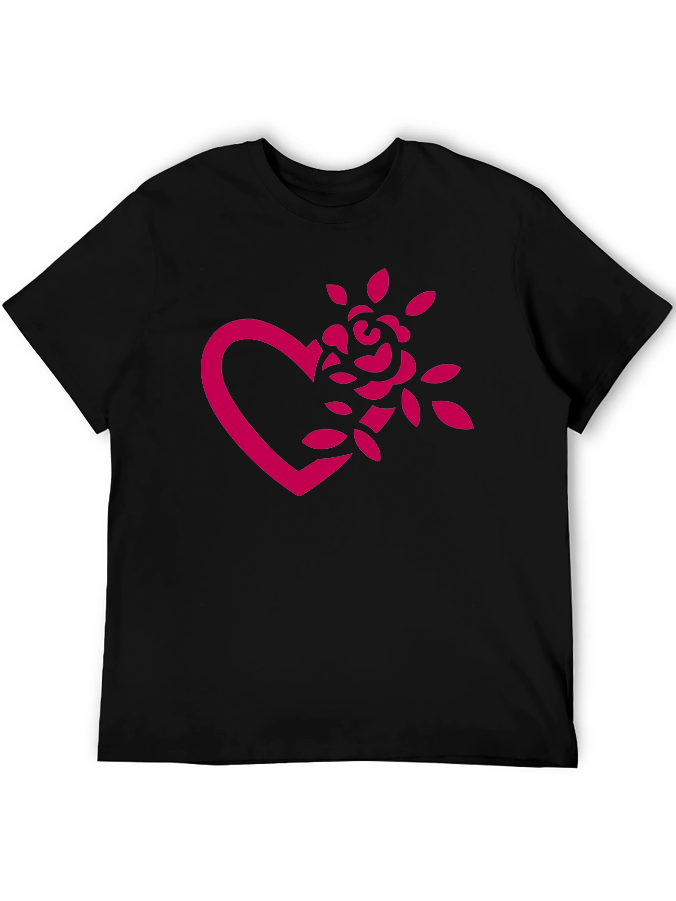 Black Heart Rose Graphic Tee - Black view 5