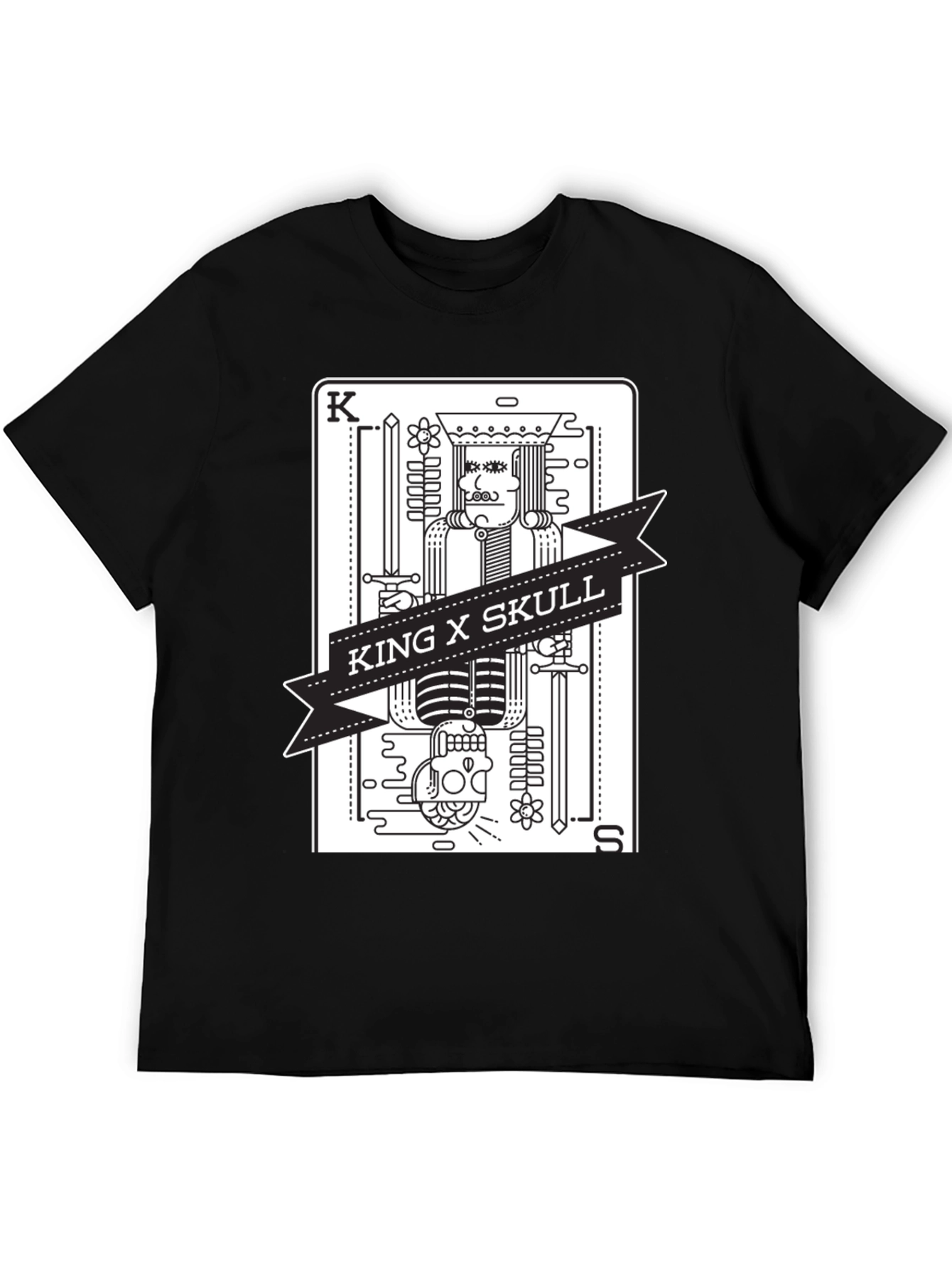 Black King X Skull Black Graphic Tee view 5
