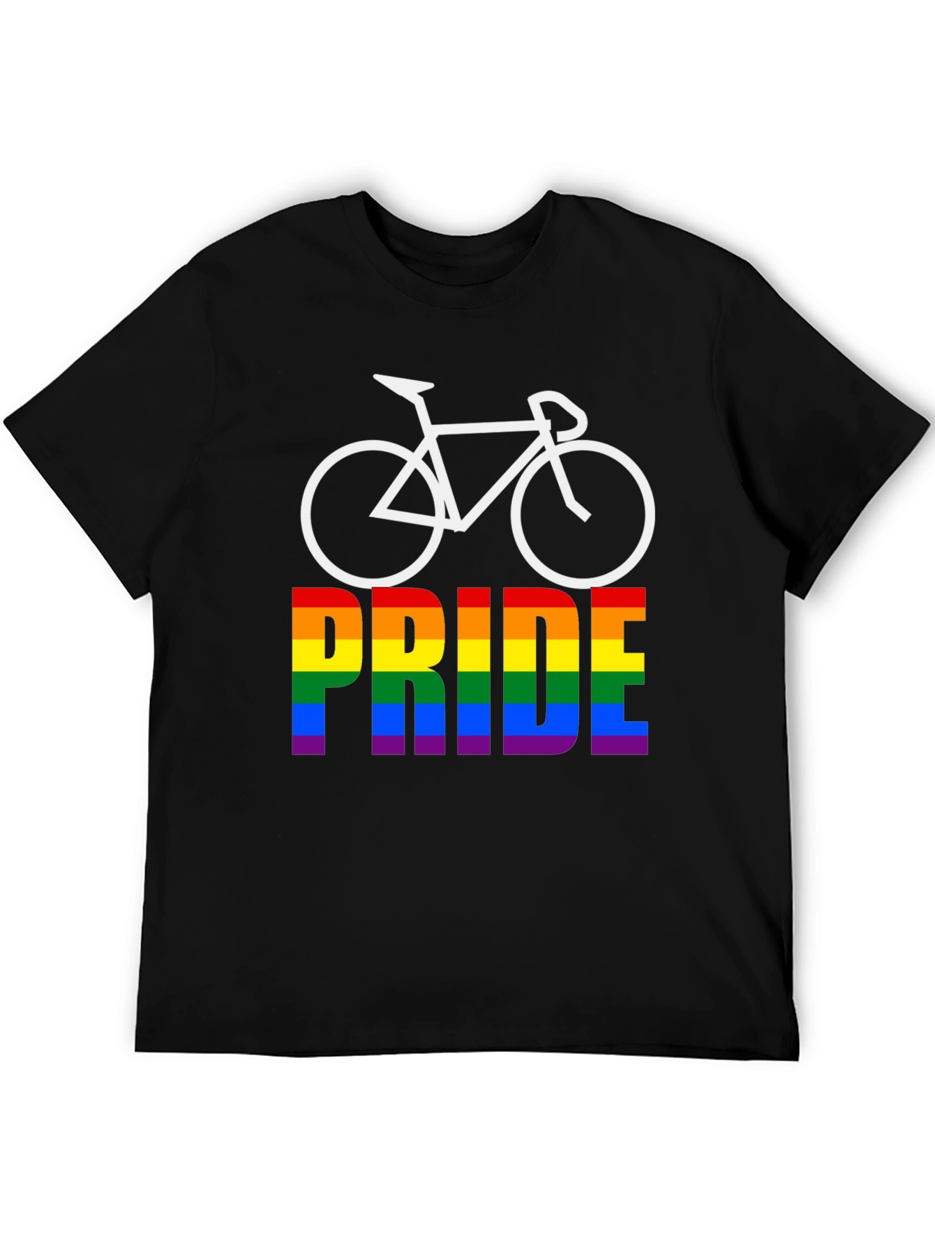 Black Pride Bicycle Black T-Shirt LGBTQ+ Rainbow view 5