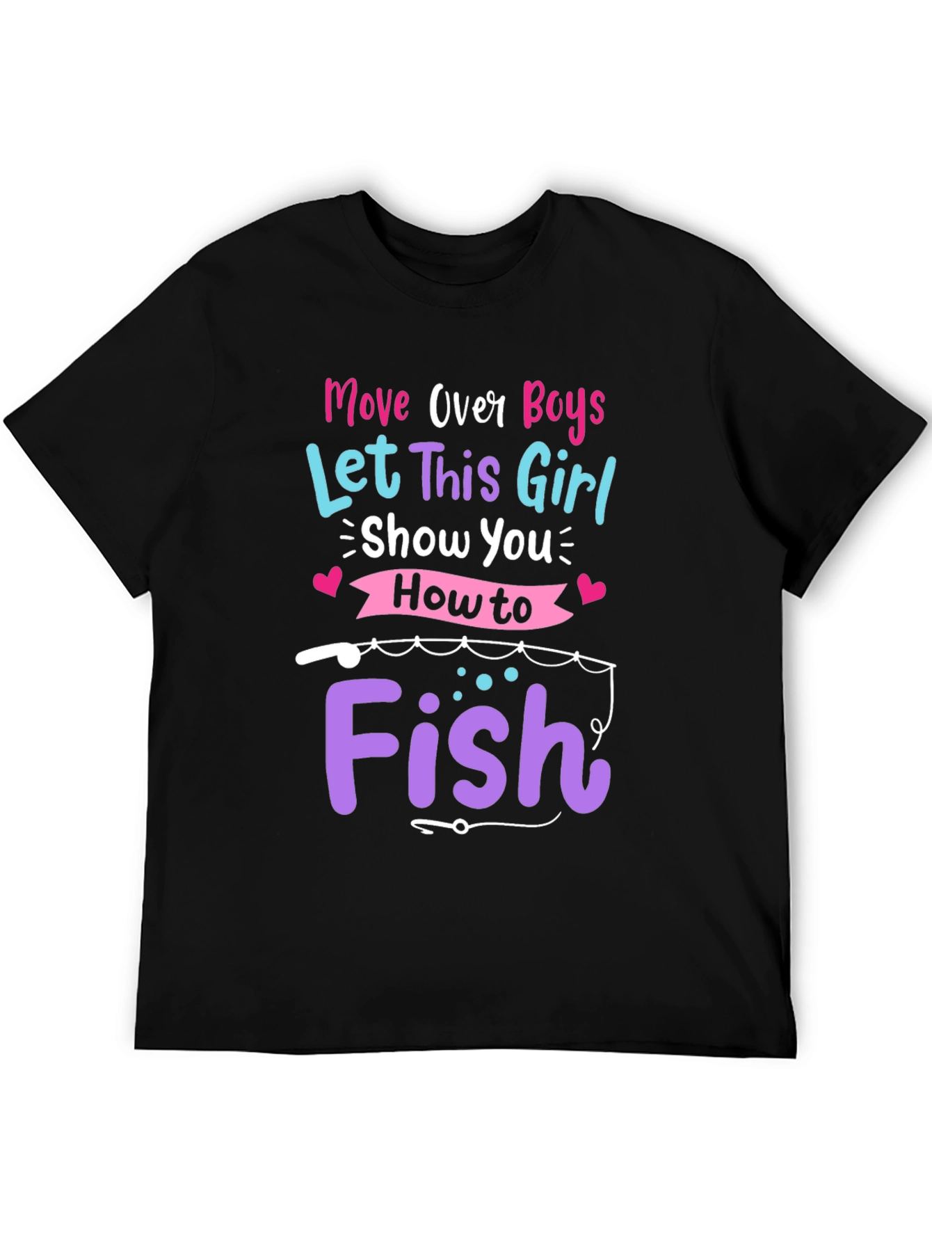 Black Move Over Boys Fishing T-Shirt view 5