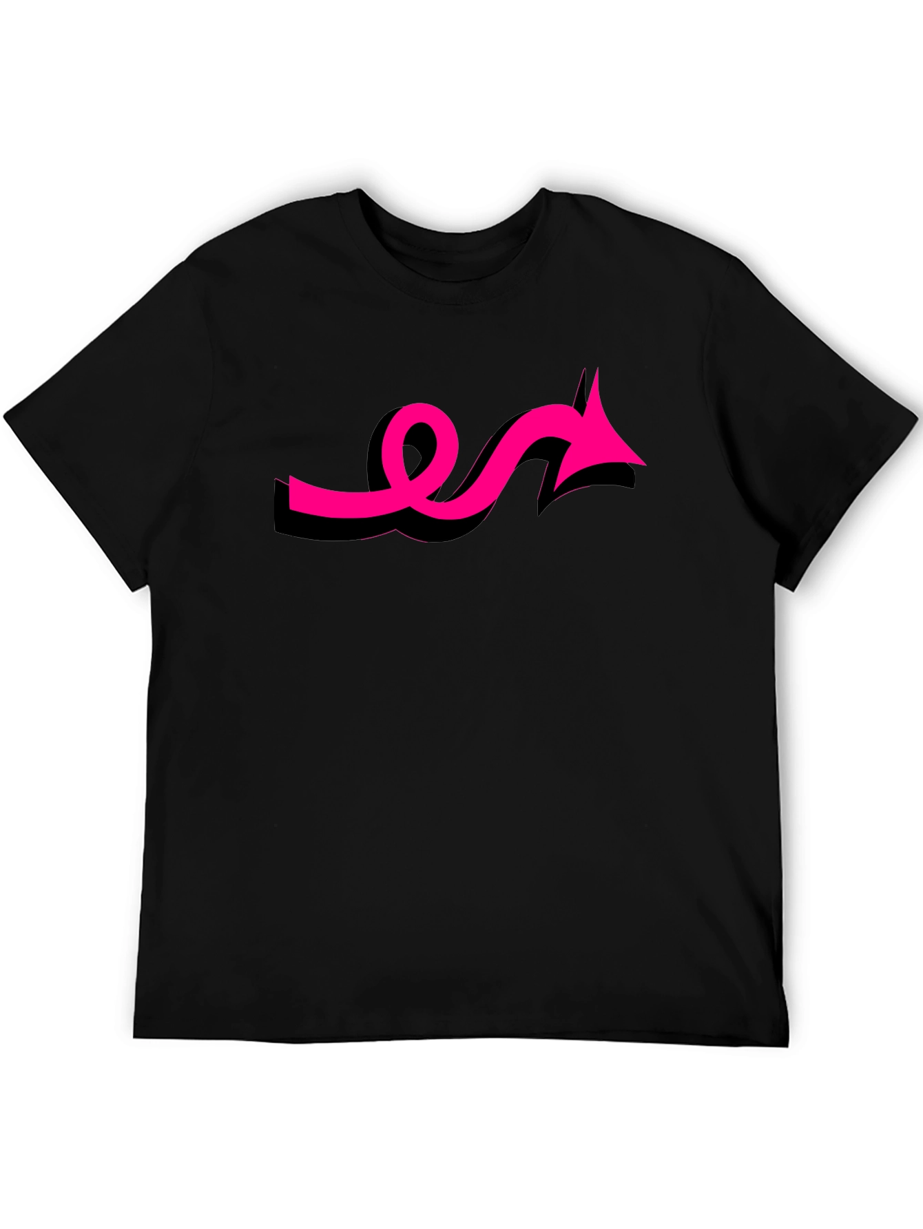 Black Black Tee with Funky Pink Arrow Design view 5