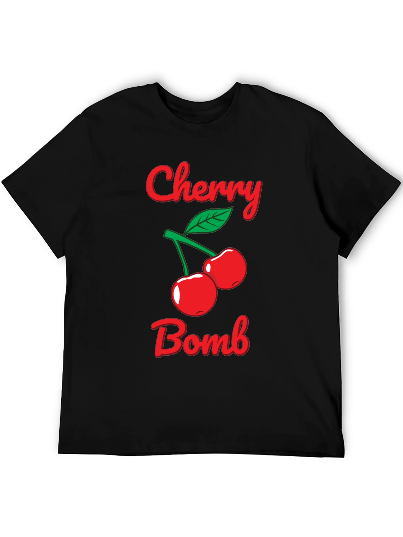 Black Cherry Bomb Graphic Tee - Black Cotton T-Shirt view 5