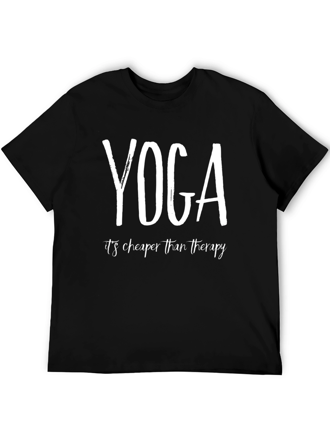 Black Yoga is Cheaper Than Therapy - Unisex T-Shirt view 5