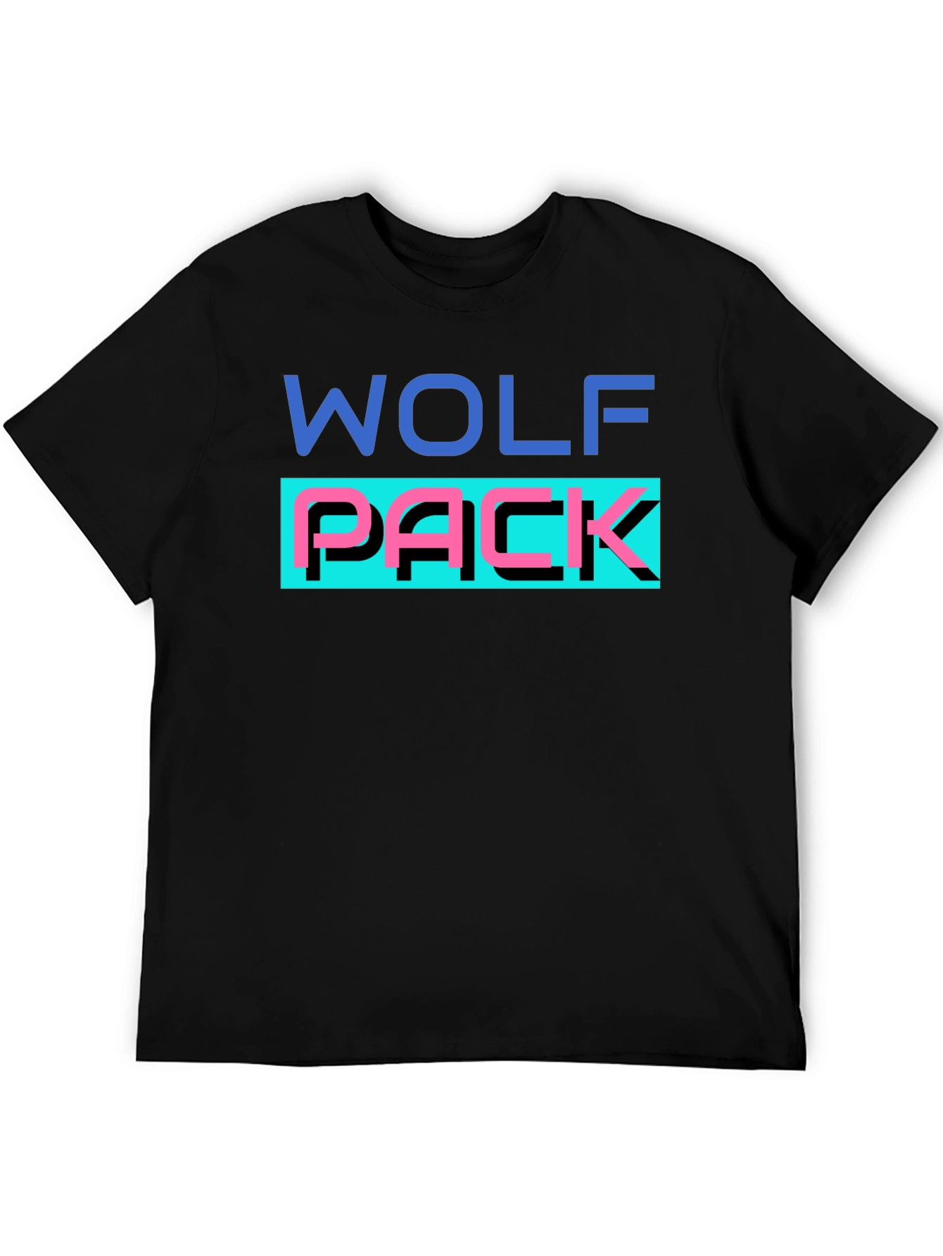 Black Wolf Pack Graphic T-Shirt - Black Crew Neck Tee view 5