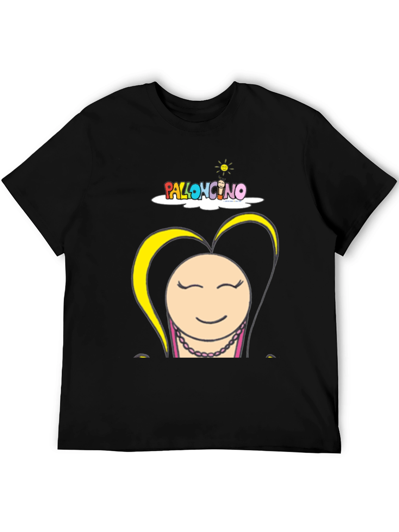 Black Funny Cartoon Graphic Black T-Shirt view 5
