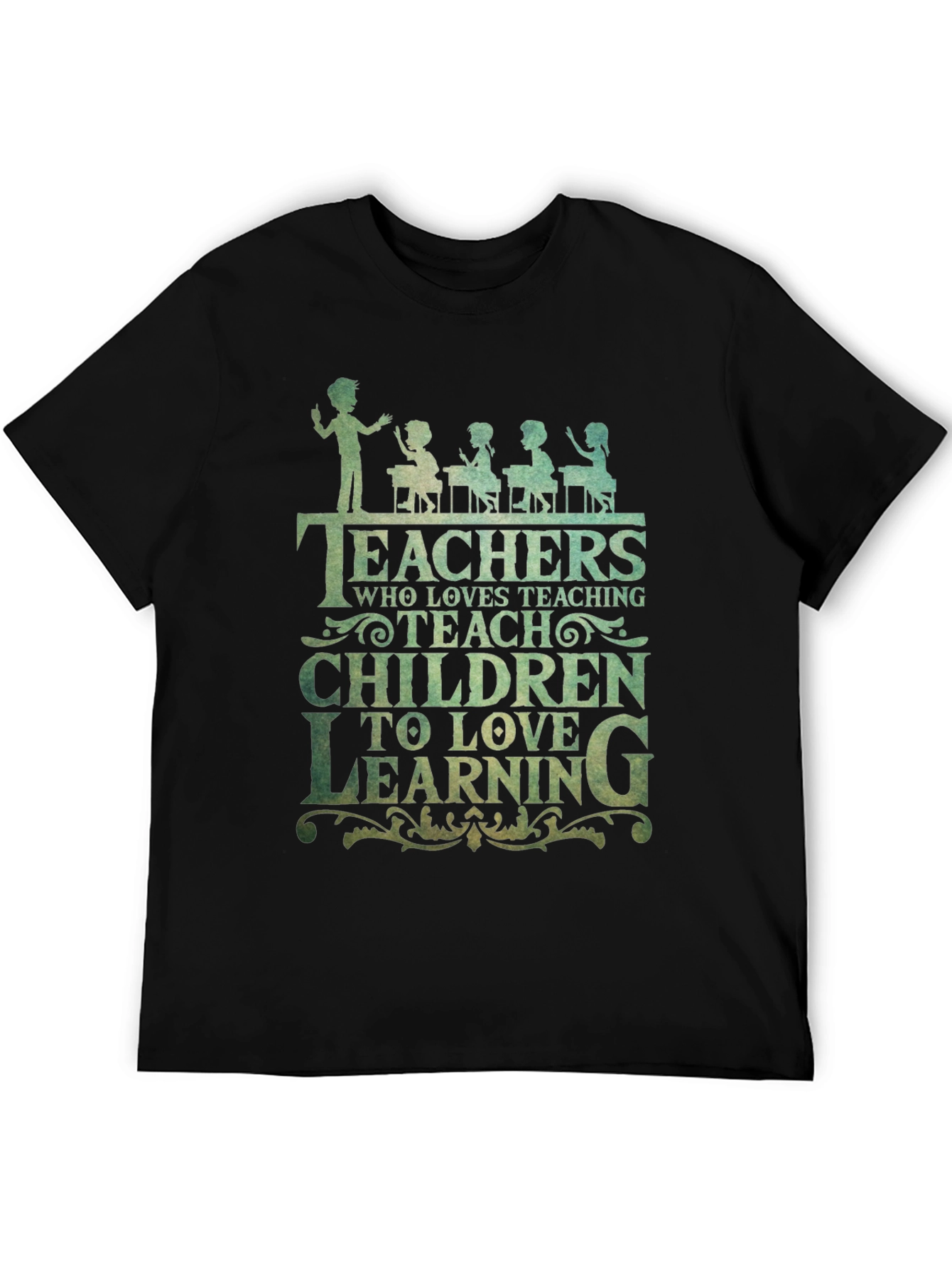 Black Teacher Love Teaching Graphic Tee - Black view 5