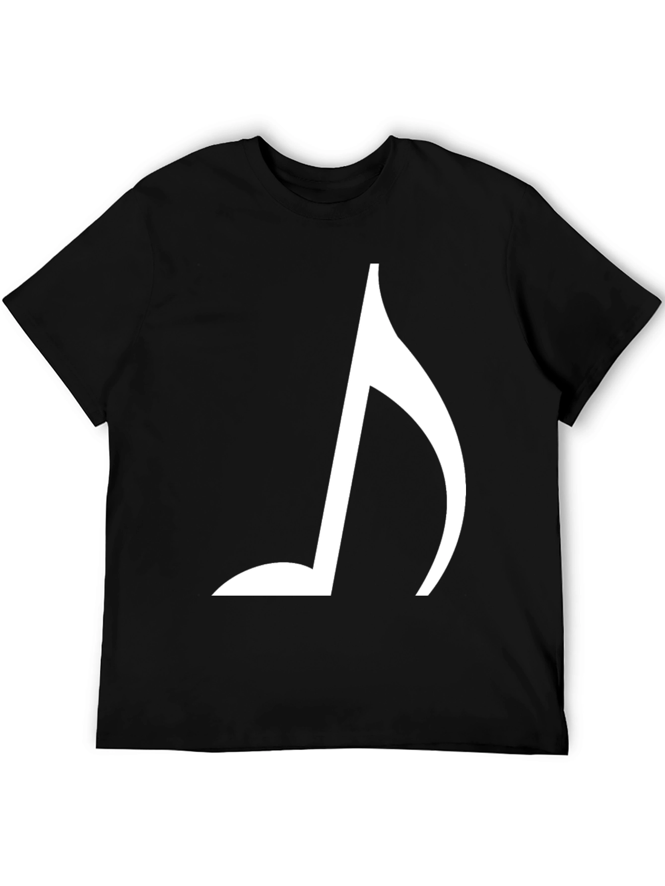 Black Musical Note Graphic Tee - Black Cotton Blend Shirt view 5