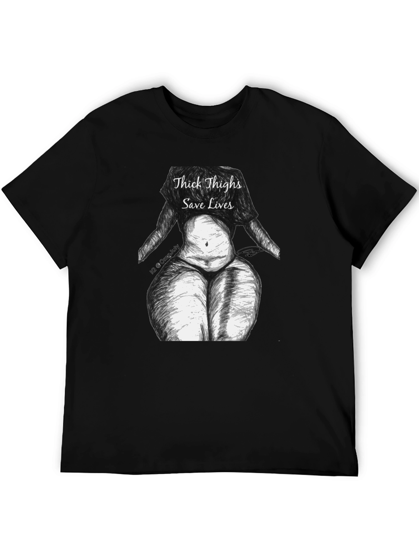 Black Thick Thighs Save Lives Graphic Tee - Unisex view 5
