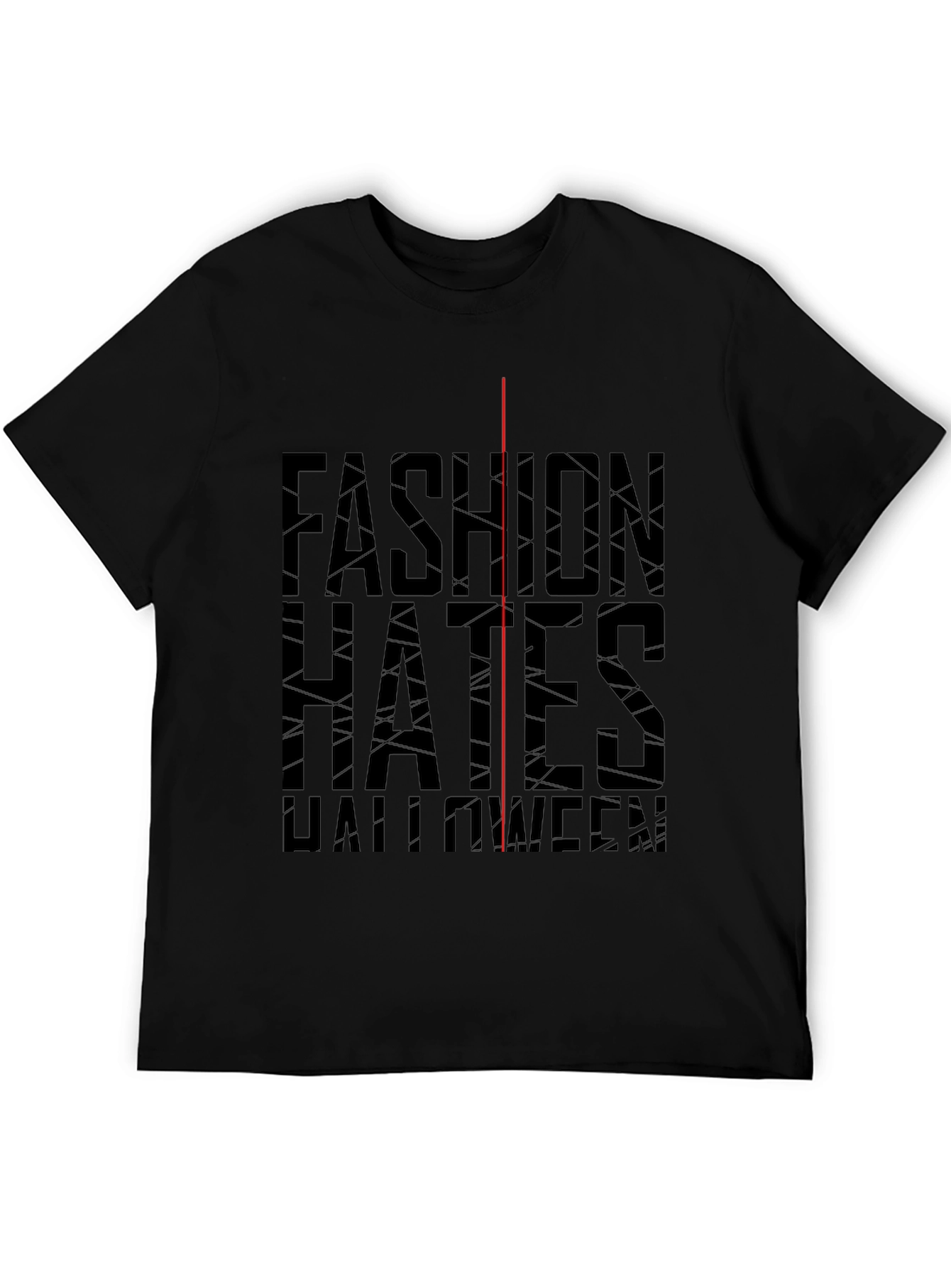 Black Fashion Hates Halloween Black Graphic Tee view 5