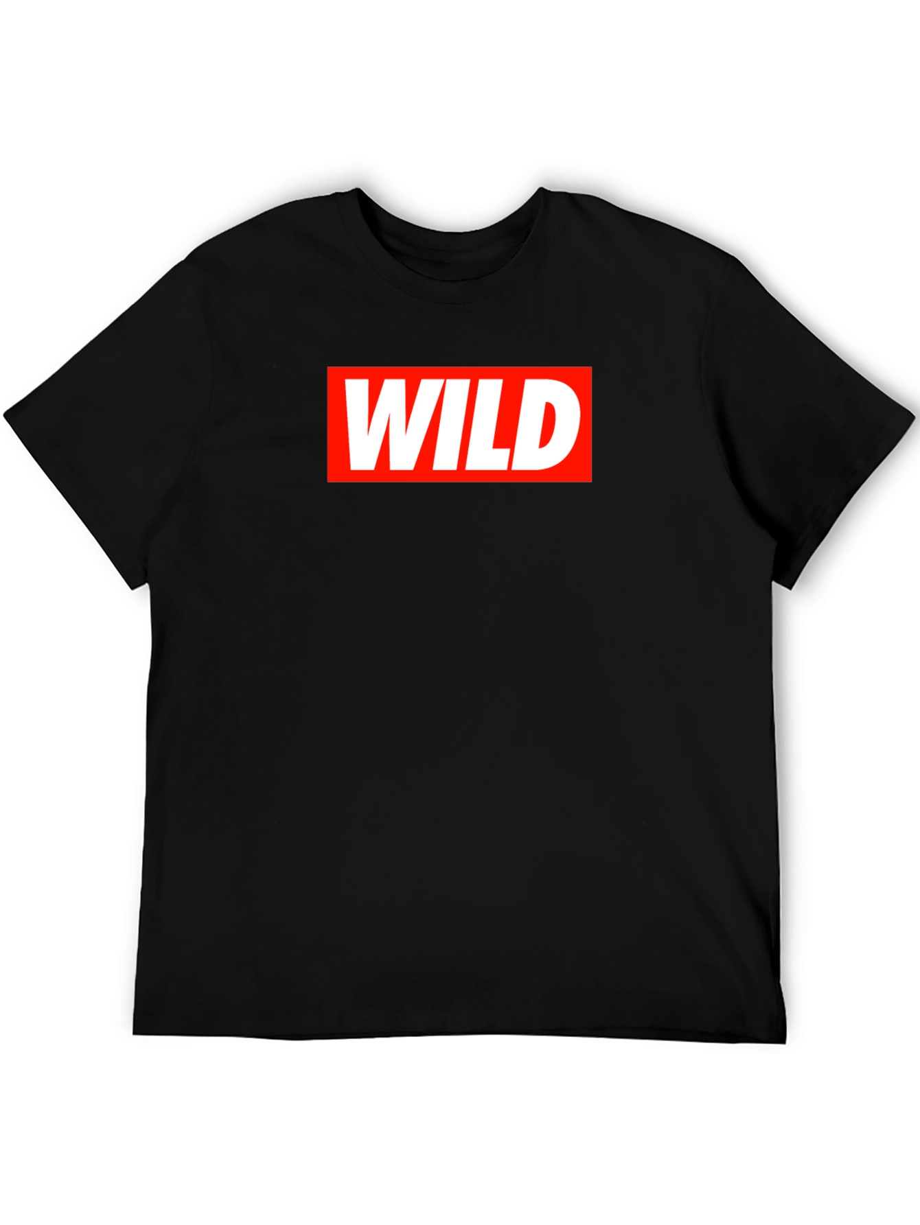 Black Wild Graphic Tee - Red and White on Black Cotton view 5