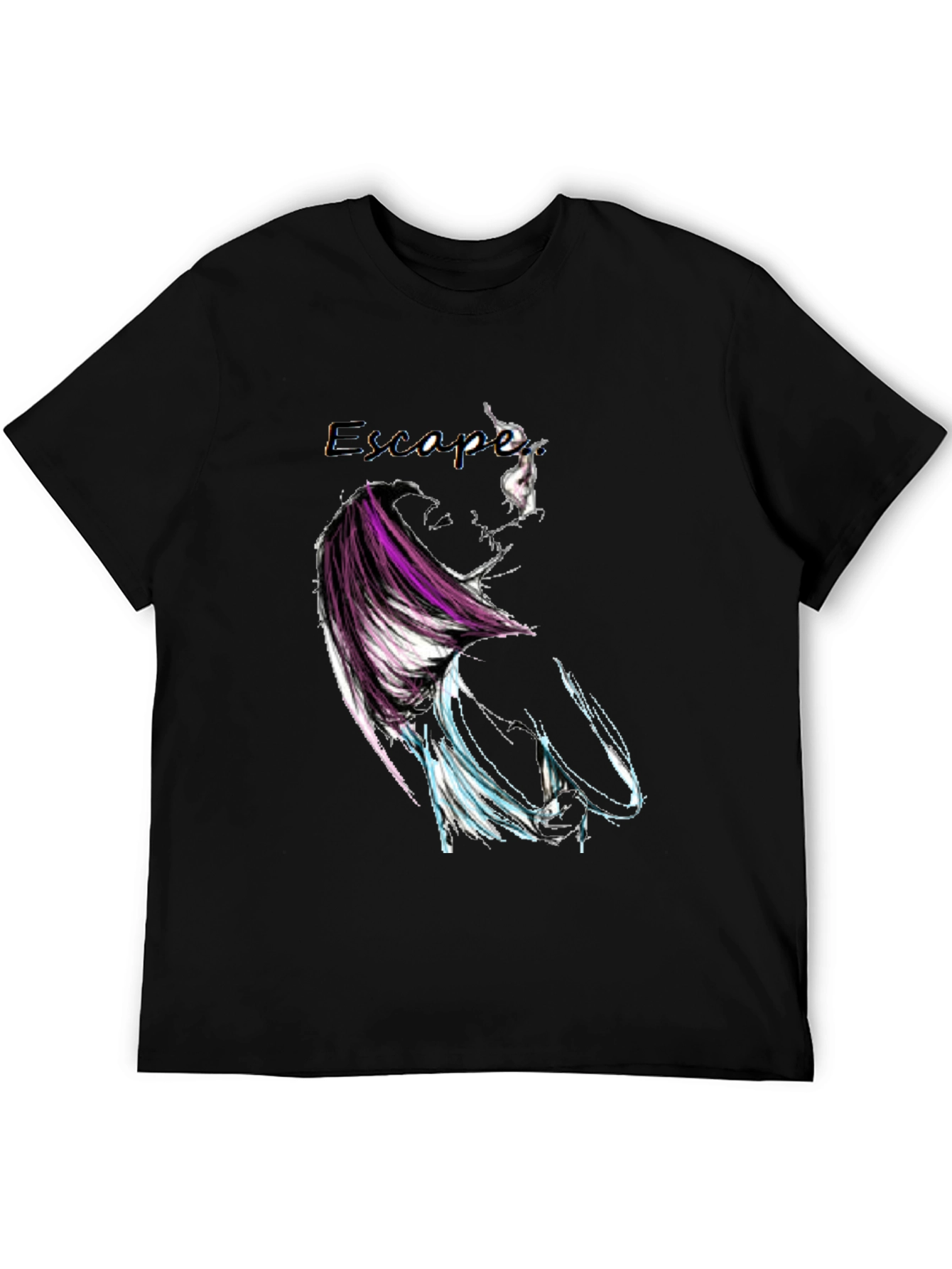 Black Escape Graphic Print Black T-Shirt view 5