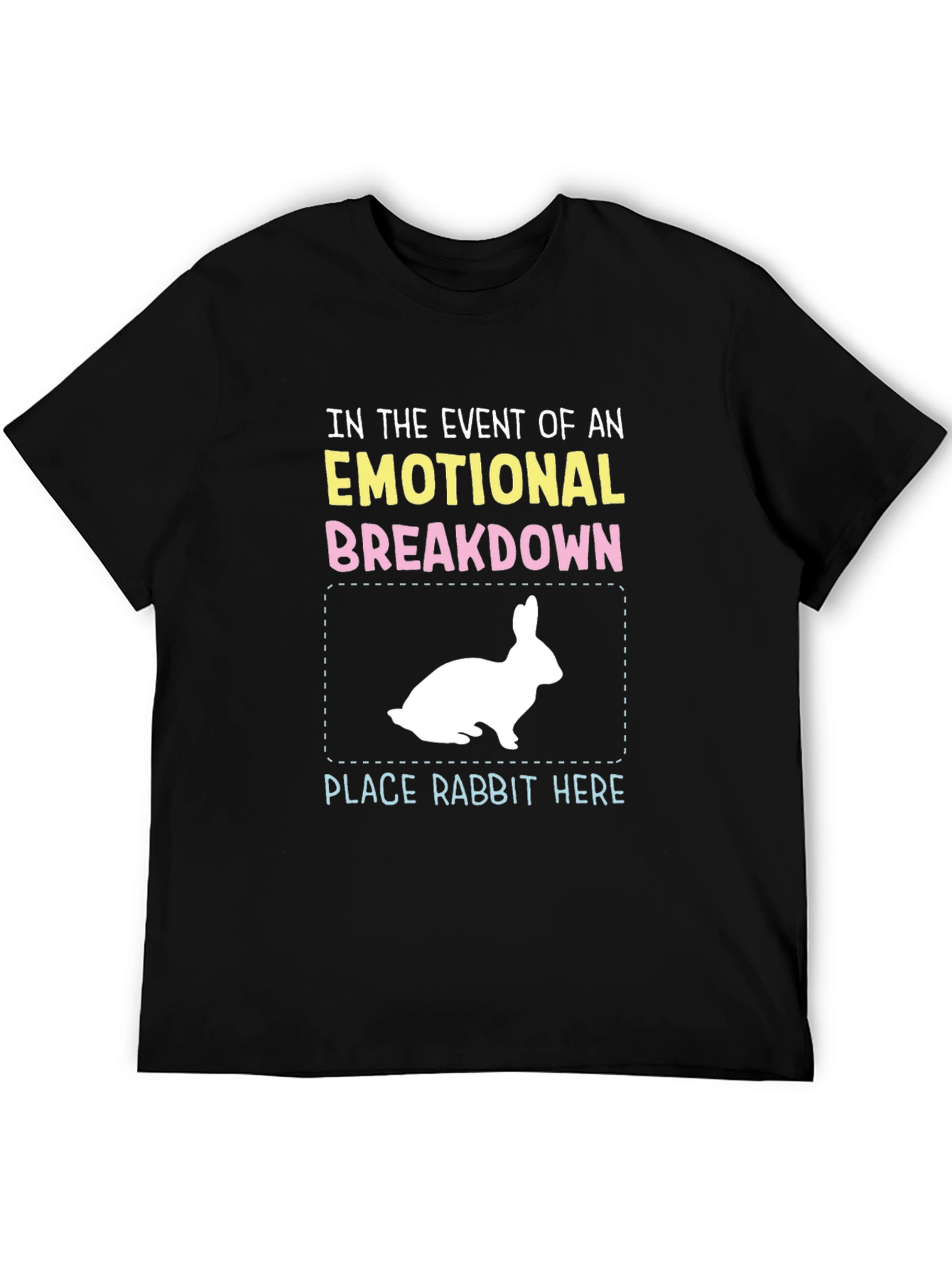 Black Emotional Breakdown Rabbit T-Shirt view 5