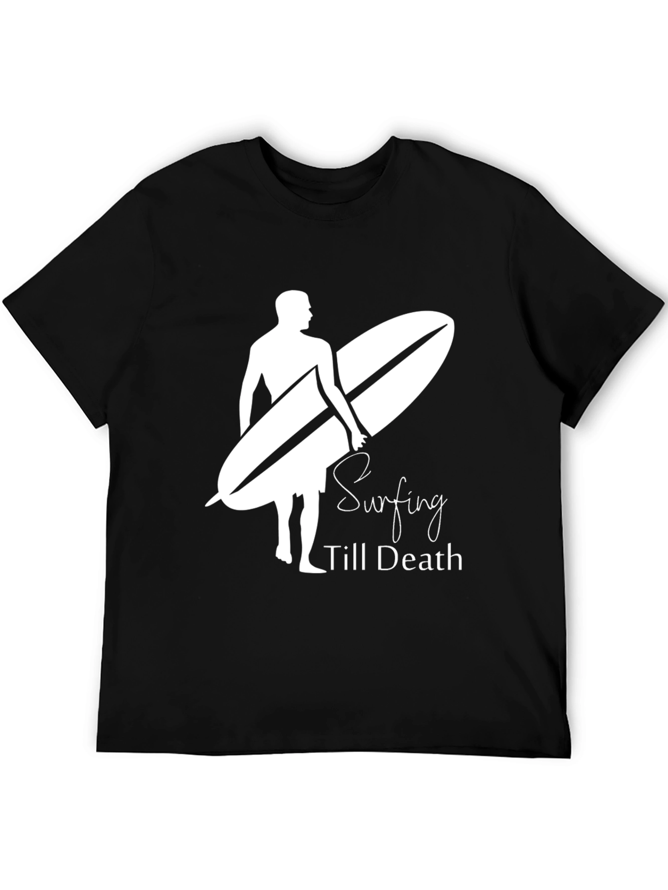 Black Surfing Till Death Graphic Tee view 5
