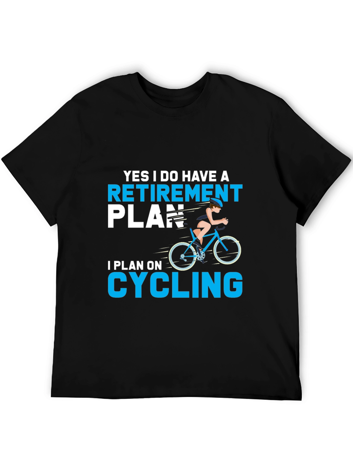 Black Retirement Plan Cycling T-Shirt view 5