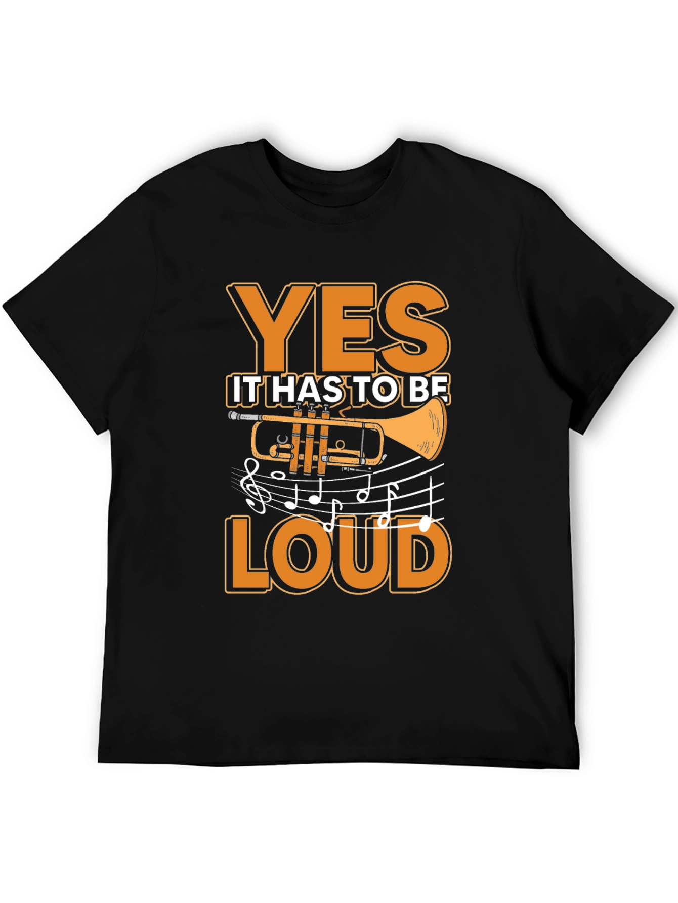 Black Trumpet Player YES Loud Black T-Shirt view 5
