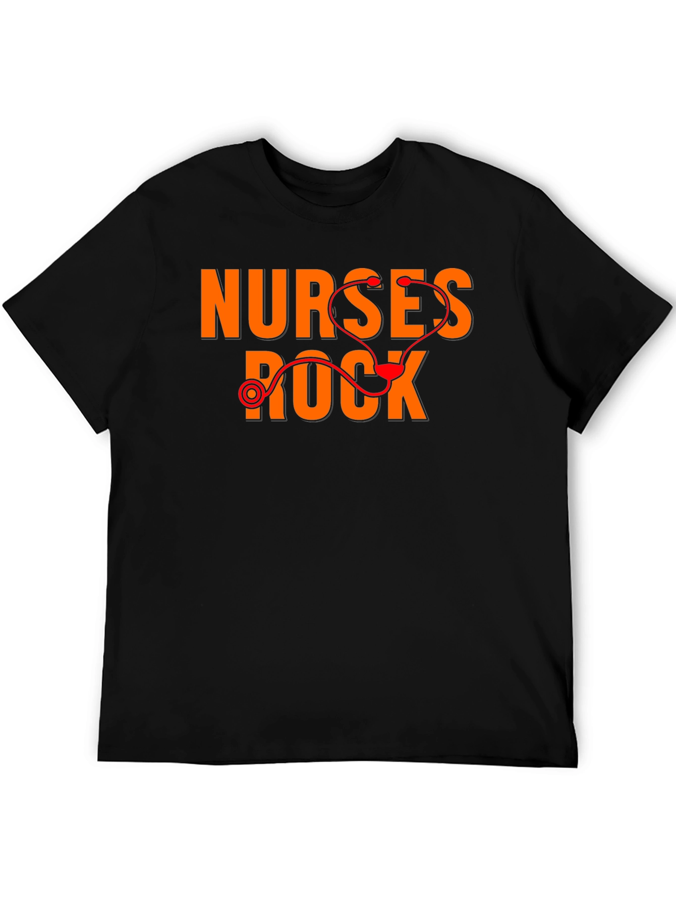 Black Nurses Rock T-Shirt - Medical Stethoscope Graphic Tee view 5