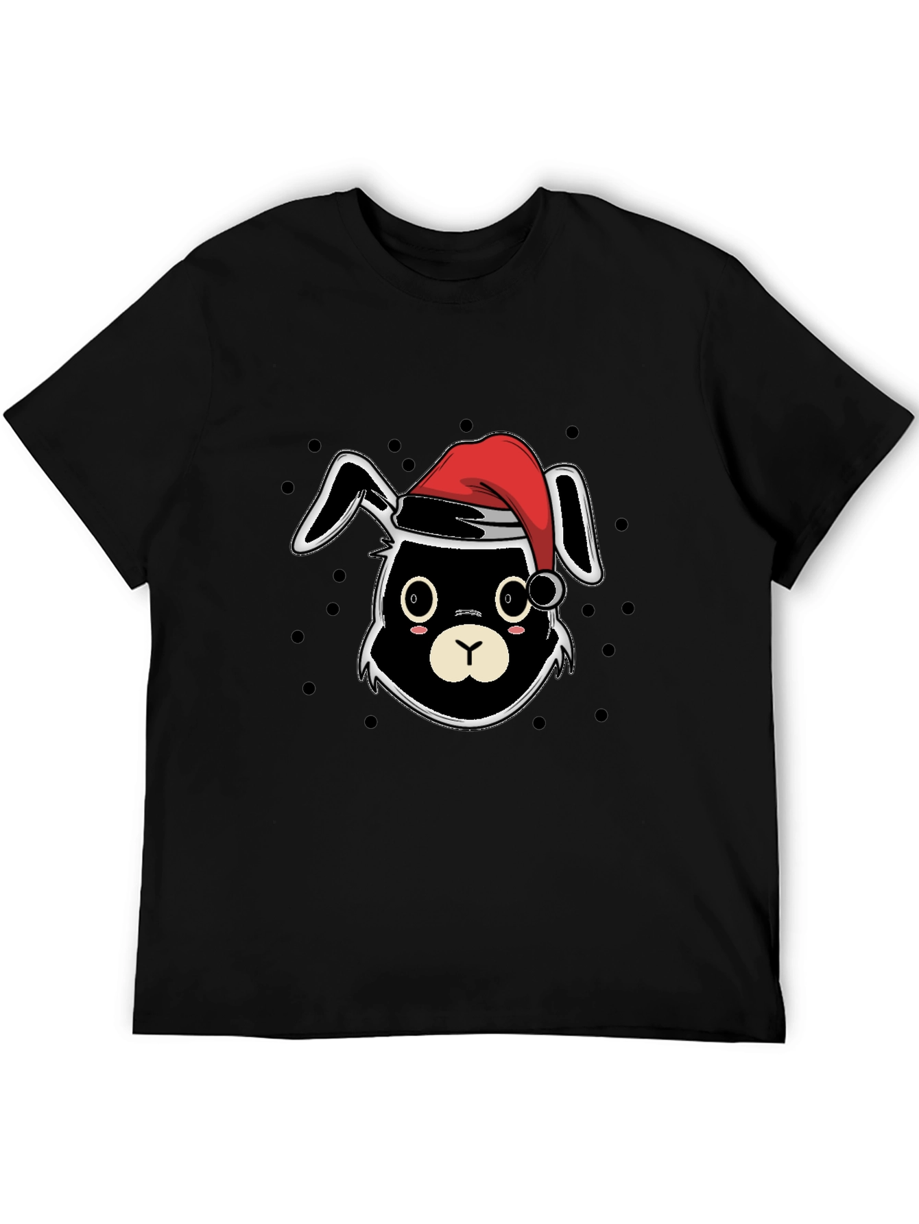 Black Festive Bunny T-Shirt - Holiday Edition view 5