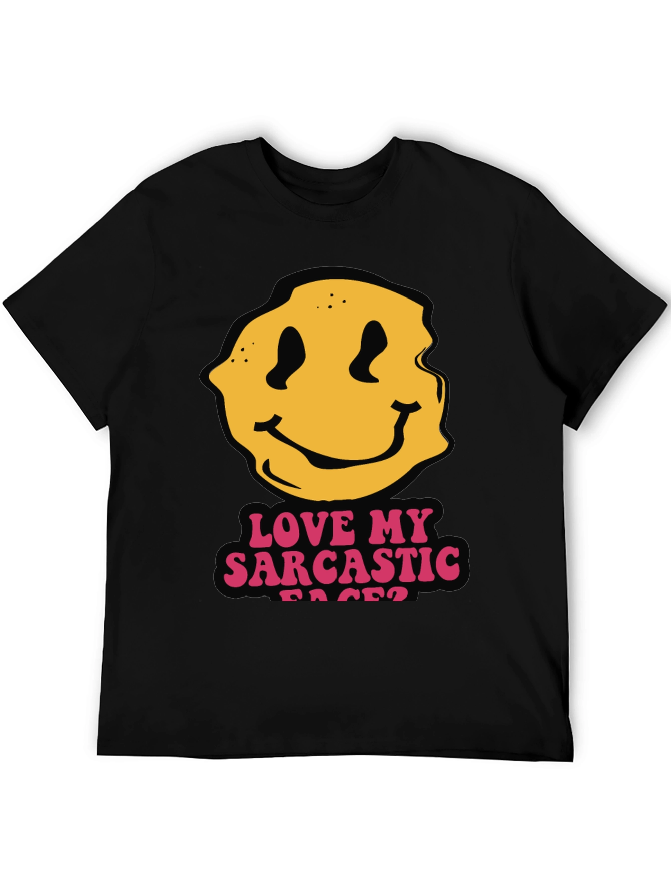 Black Sarcastic Faces Black T-Shirt - Funny Graphic Tee view 5