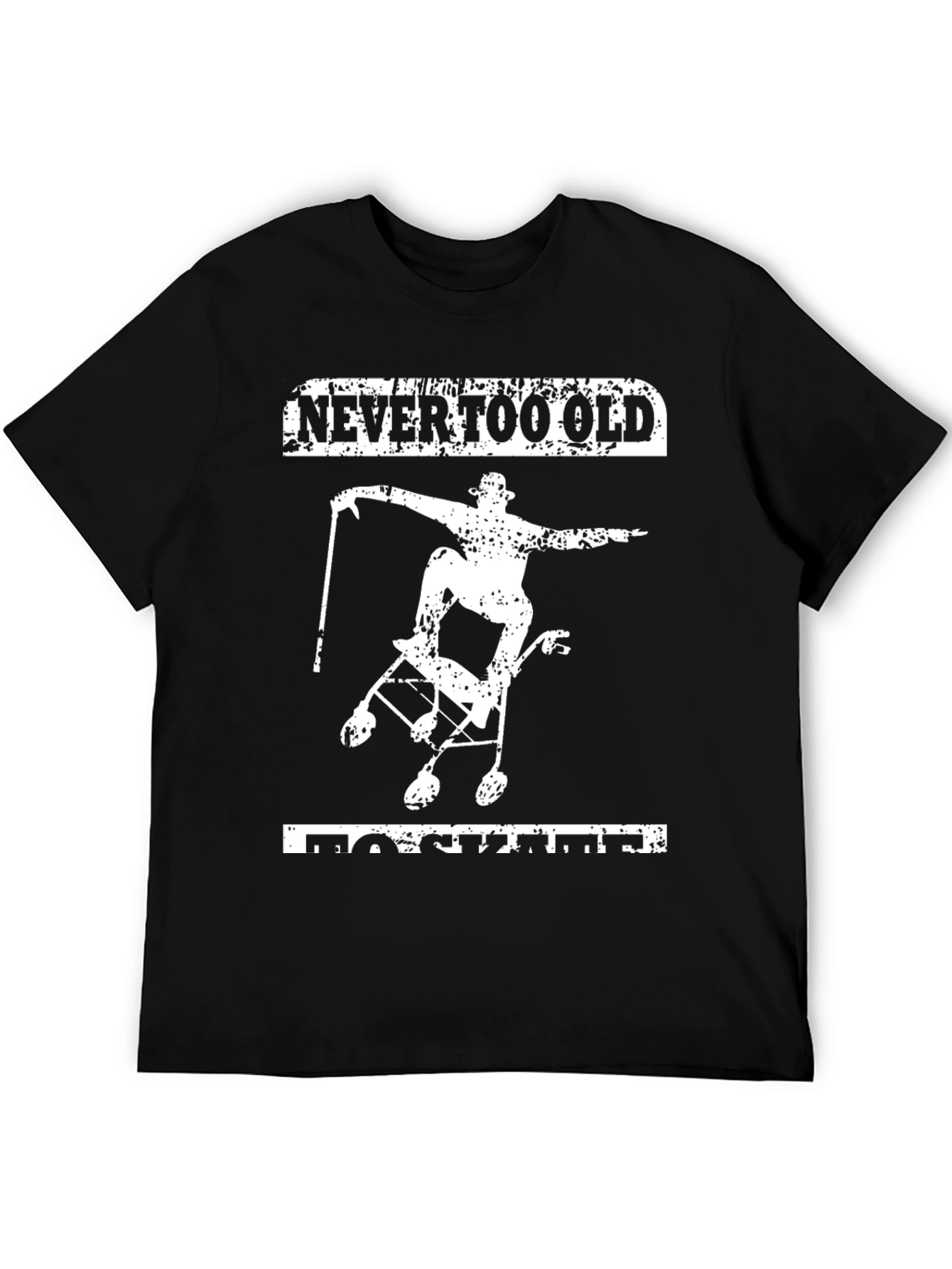 Black Never Too Old to Skateboard Graphic Tee view 5