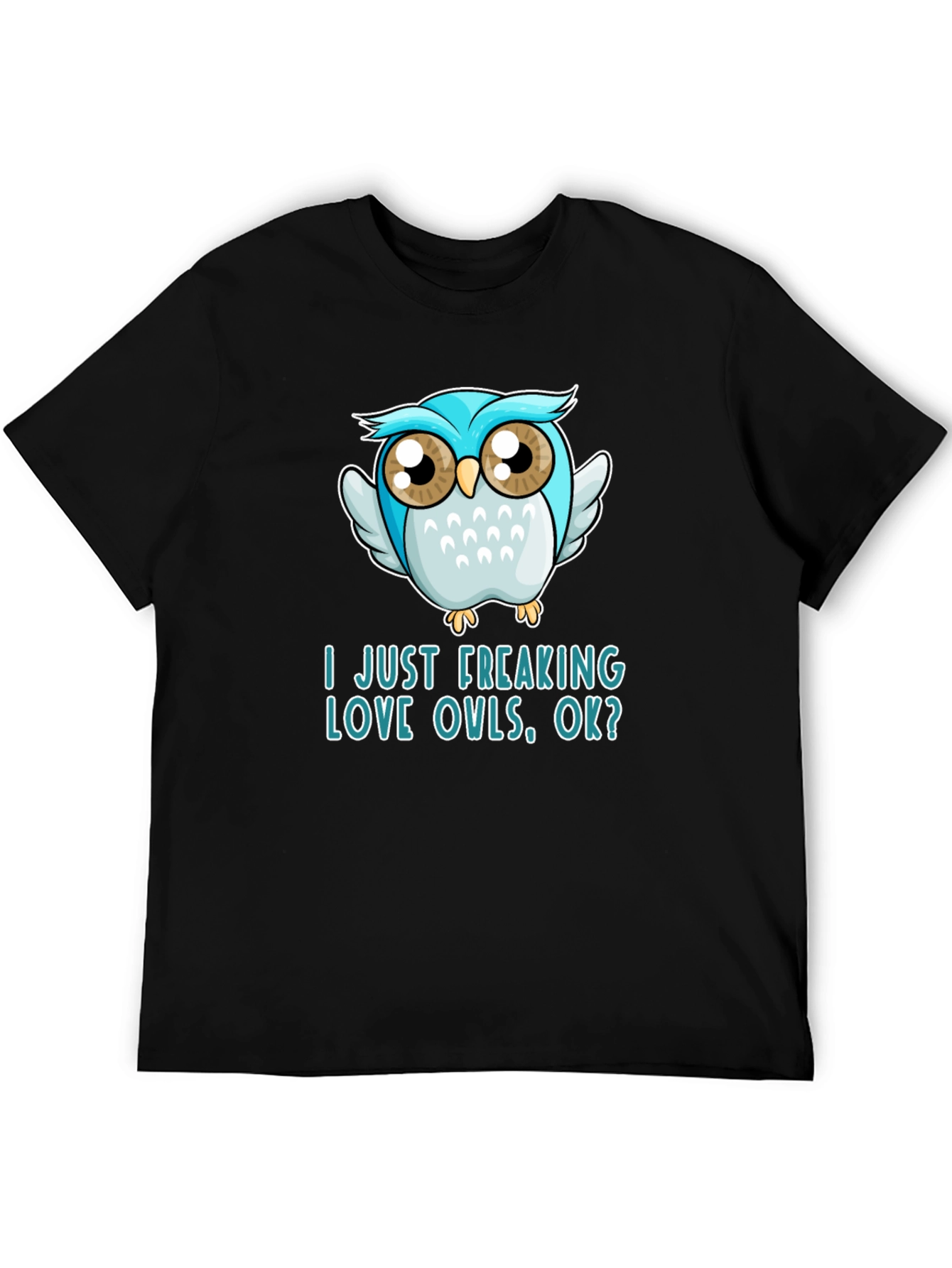 Black I Just Freaking Love Owls T-Shirt view 5