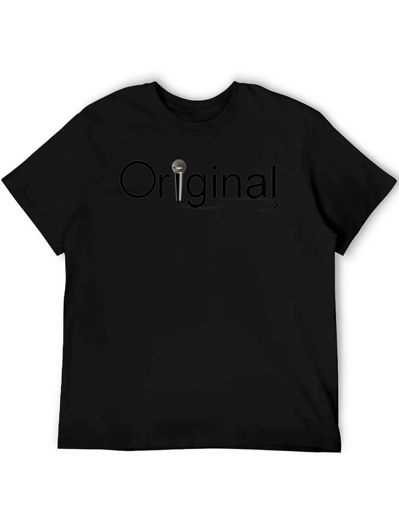 Black Original Microphone Graphic T-Shirt - Classic Black Tee view 5