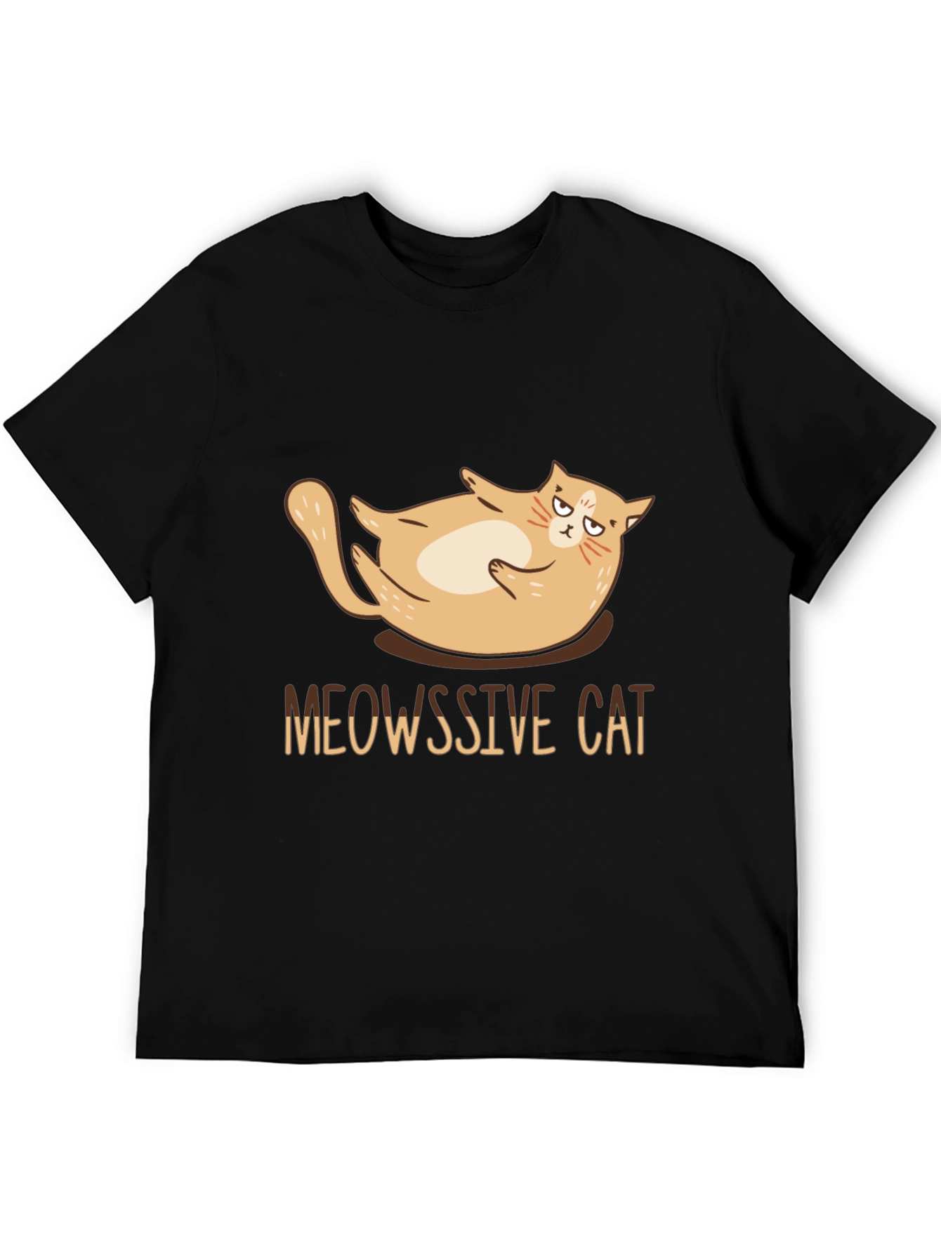 Black Meowssive Cat T-Shirt - Funny Graphic Tee view 5
