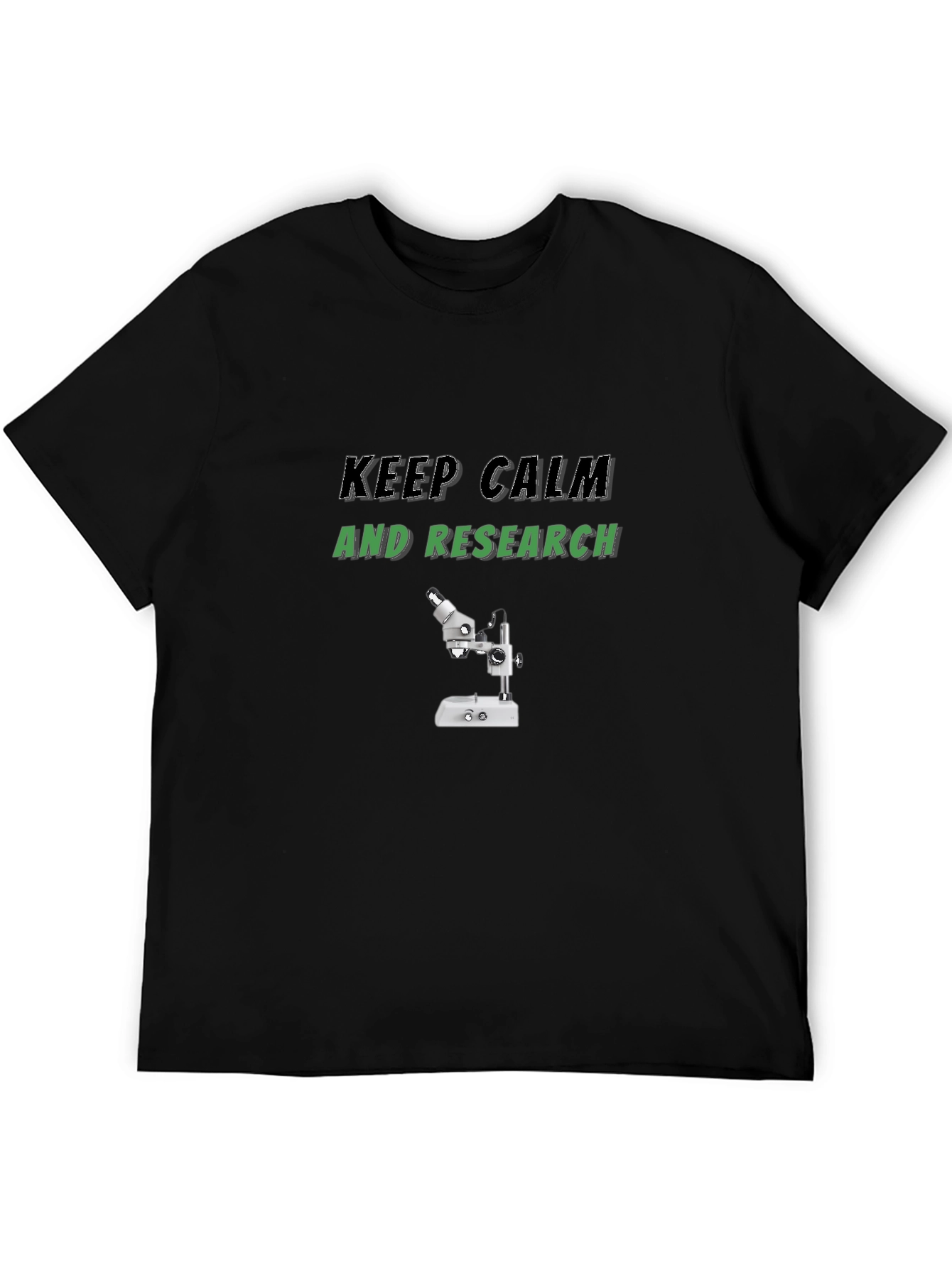 Black Keep Calm & Research T-Shirt view 5