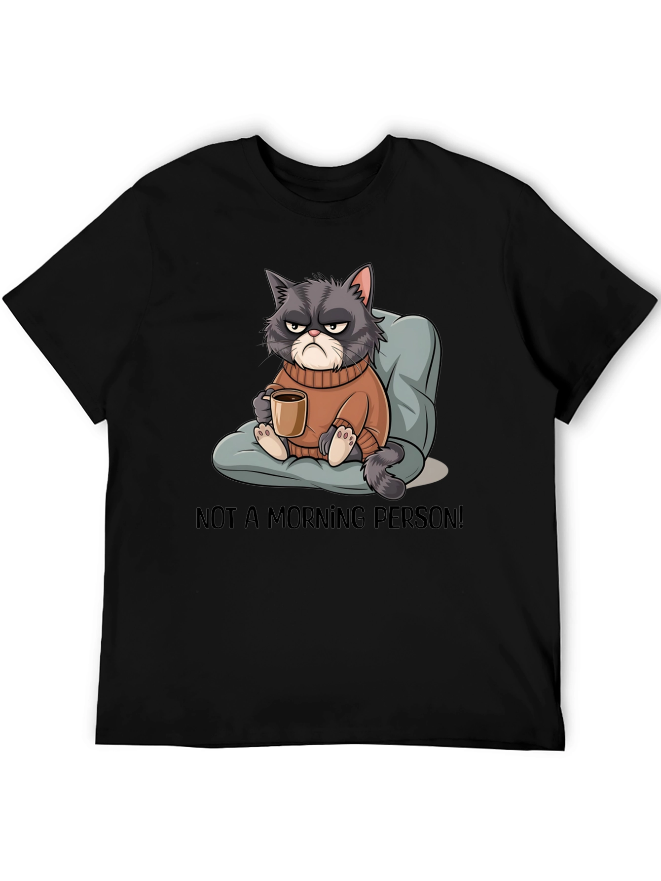 Grumpy Cat Coffee T-Shirt - Not a Morning Person! - 5